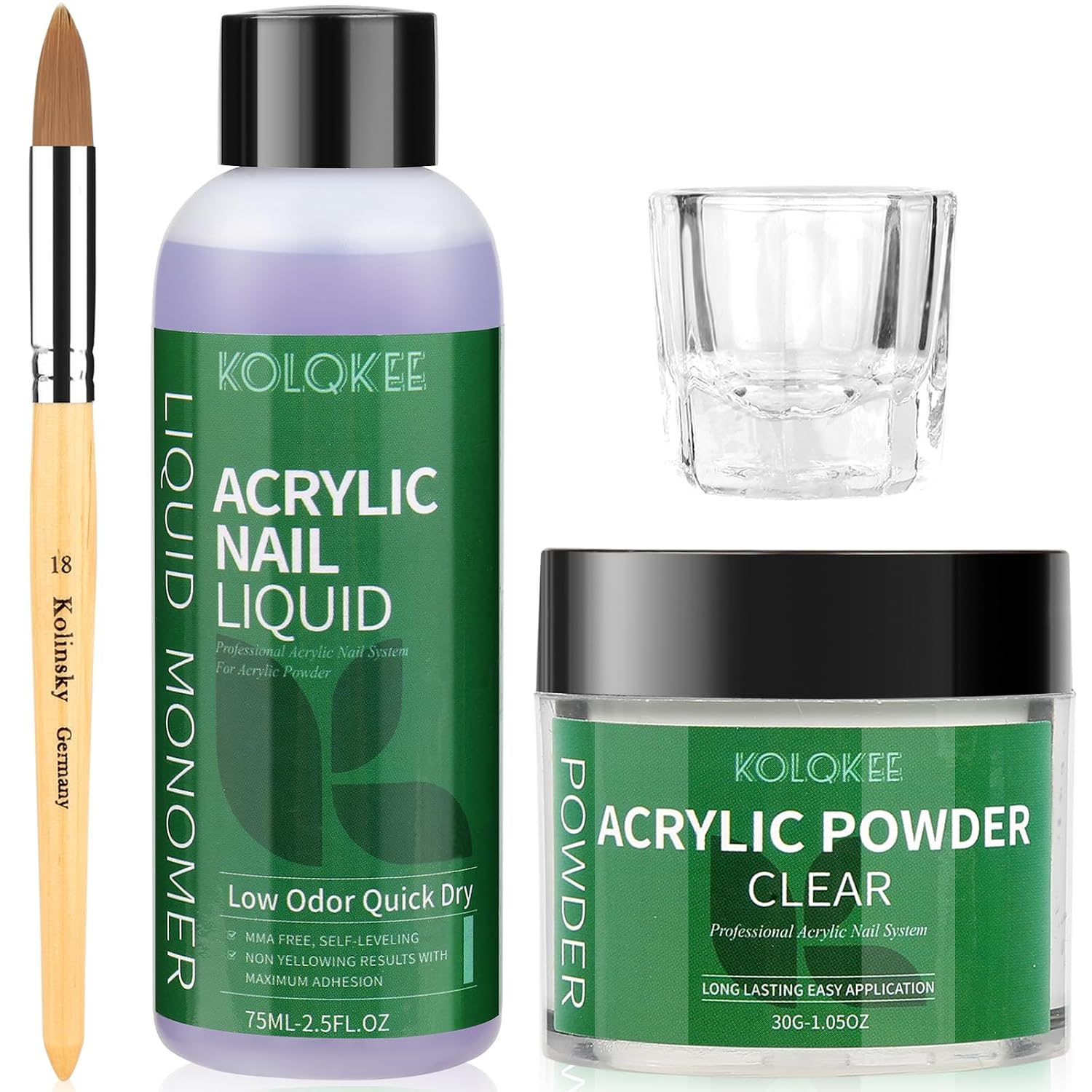 Acrylic Nail Kit, Acrylic Powder and Liquid Set with Kolinsky Nail Brush
