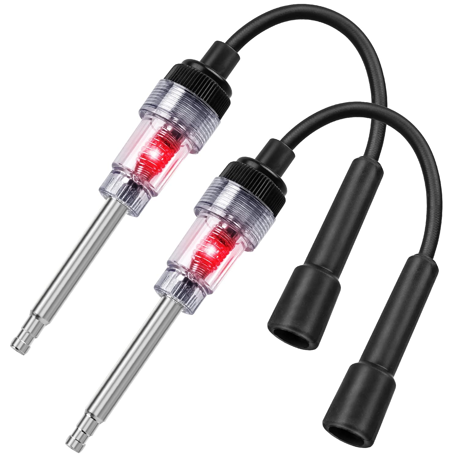 2PCS Spark Plug Tester, Inline Spark Tester, Ignition Coil Tester for Engines for Automotive, Cars, Lawnmowers, Small & Big Internal/External Engines
