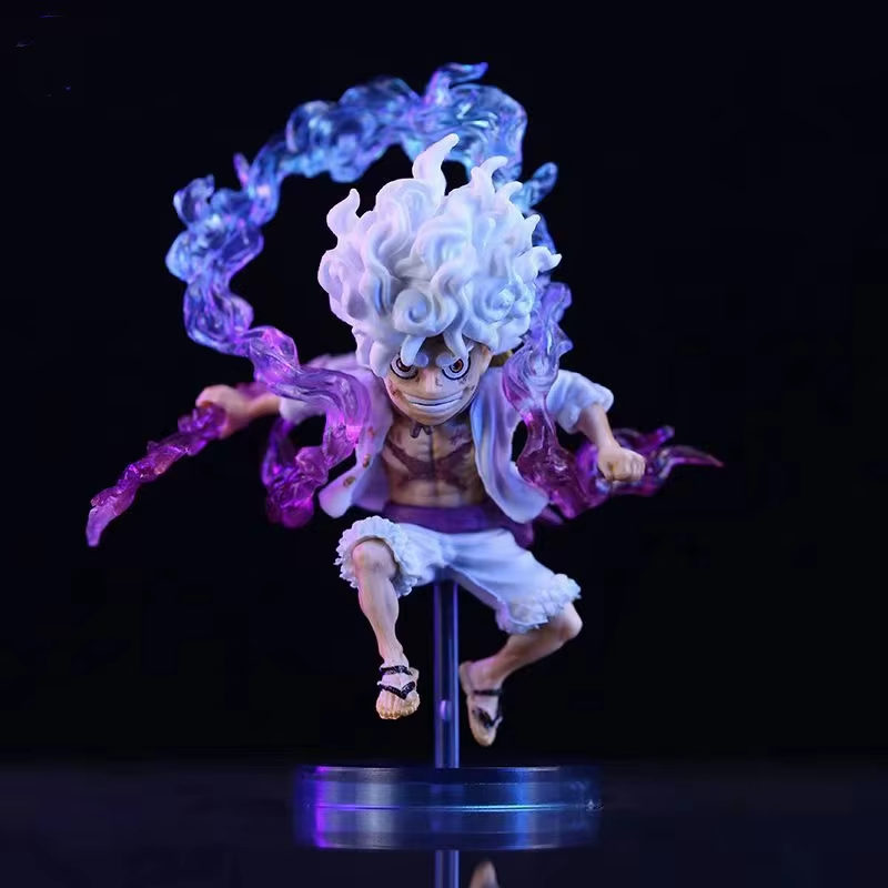 10Cm Mini One Piece Luffy Gear 5 Action Figure Sun God Nika Statue Anime Figure