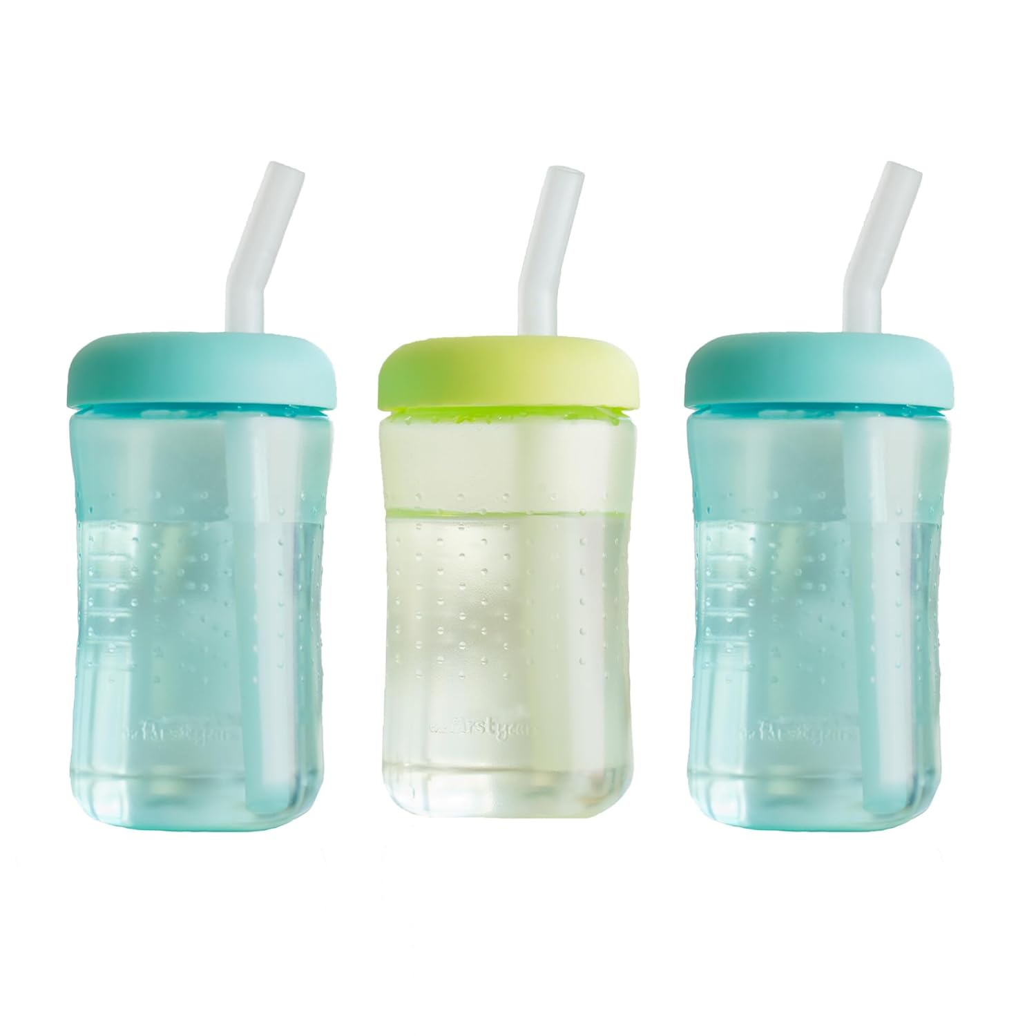 Squeeze & Sip Toddler Straw Cups - Squeezable Transition Sippy Cup with Silicone Straw - Toddler Feeding Supplies - 7 Oz - 3 Count - Ages 6 Months and Up