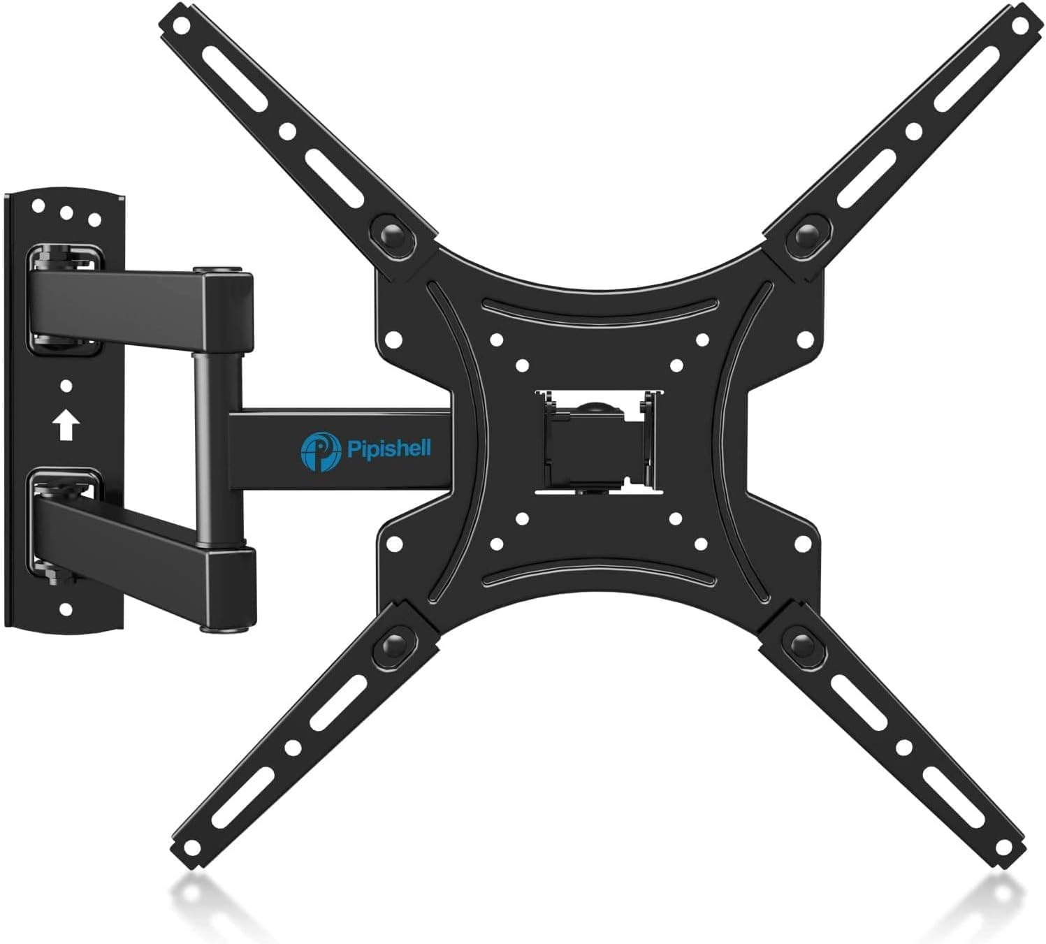 Full Motion TV Wall Mount Bracket Articulating Arms Swivels Tilts Extension for Most 24-55 Inch LED LCD Flat Curved Screen TVs, Max VESA 400x400mm up to 66lbs by