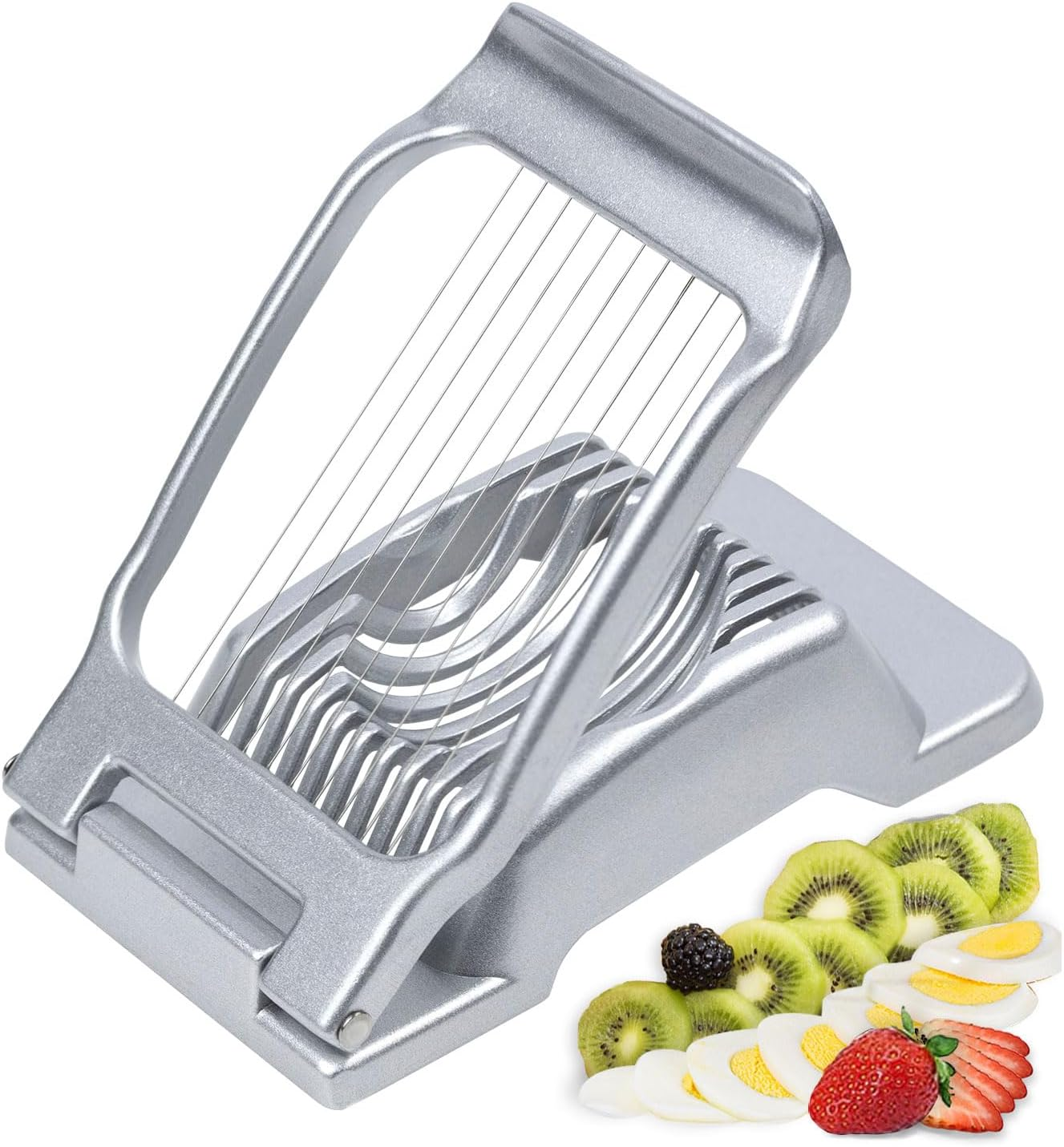 Cortador de huevos para huevos duros resistente de acero inoxidable