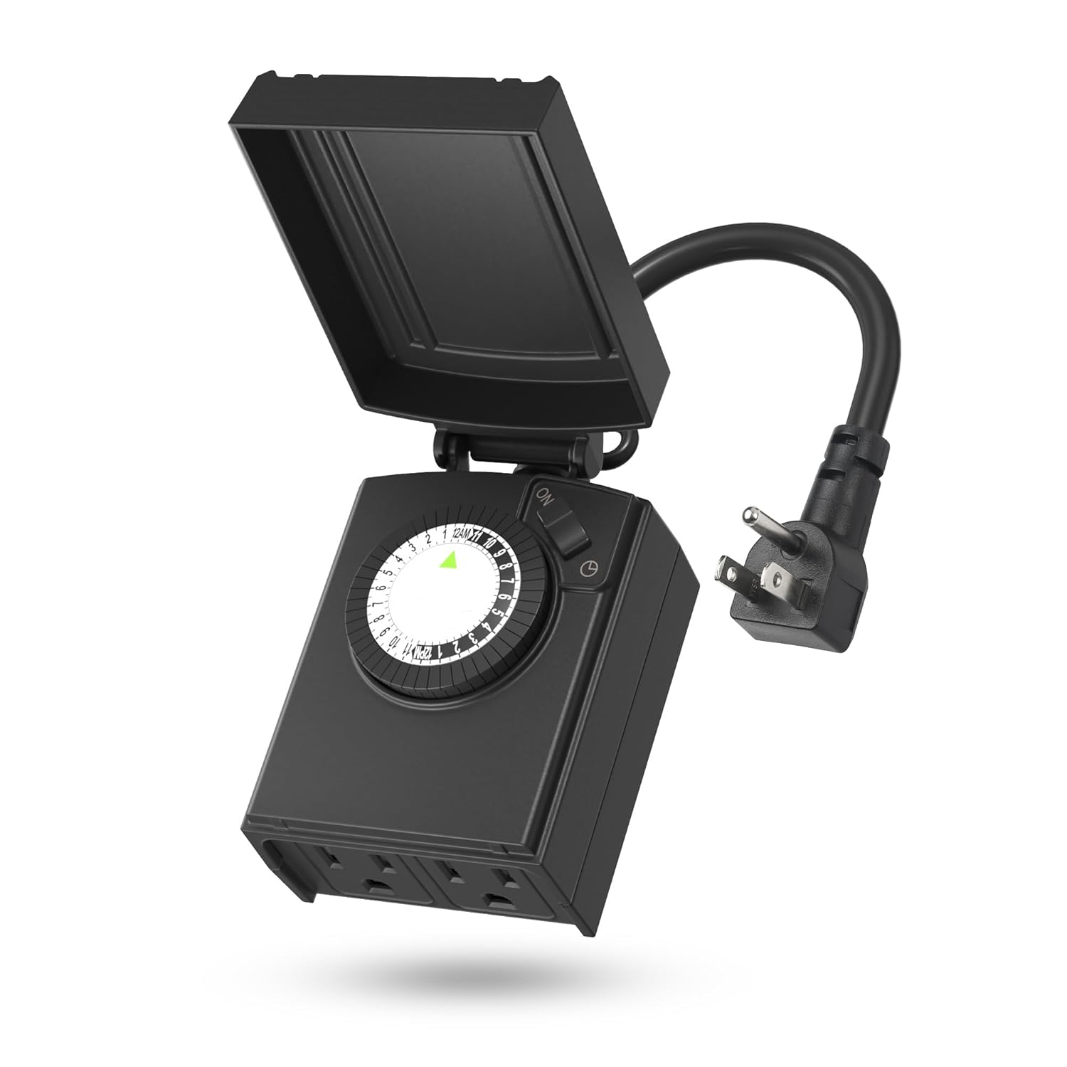 Outdoor Mechanical Timer Waterproof 24Hr 2 Outlet 30Min Intervals 15A ETL