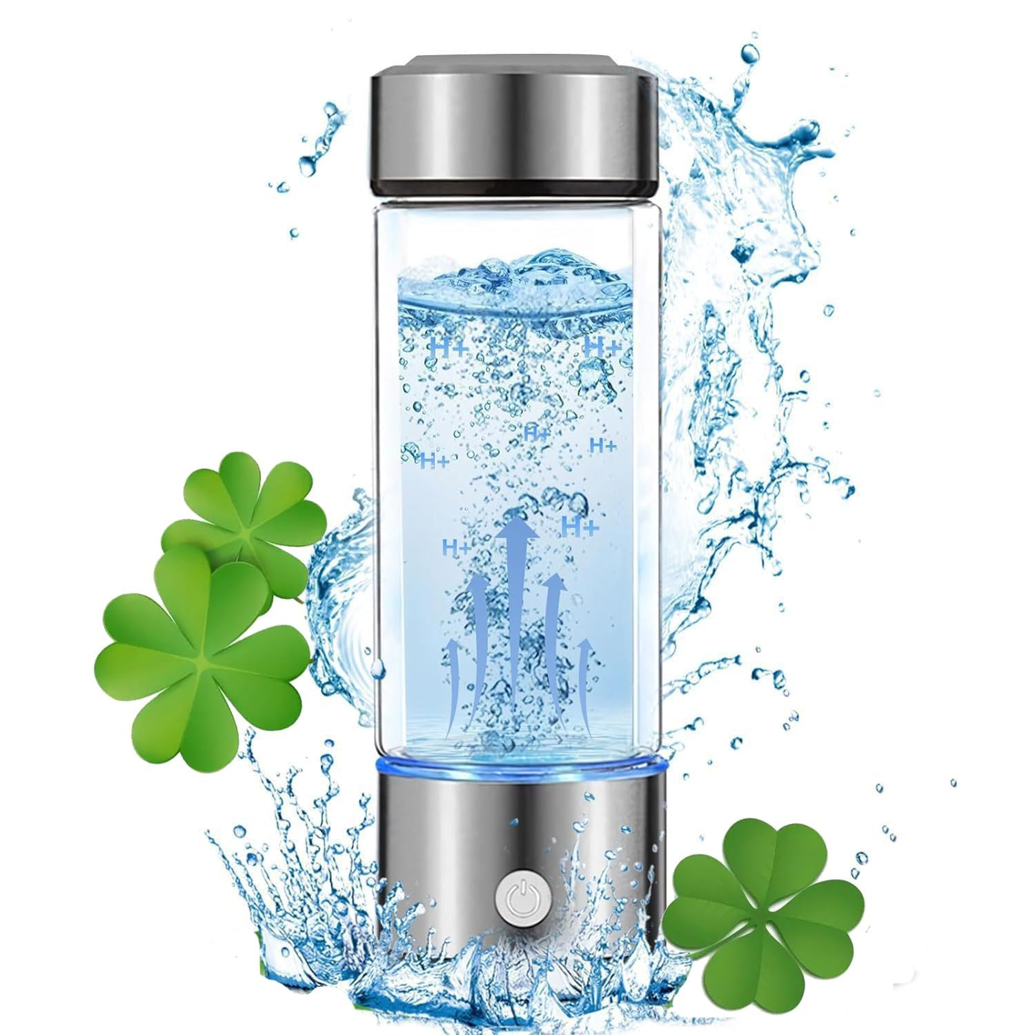 Hydrogen Water Bottle Generator, Portable Hydrogen Water Ionizer Machine Rechargeable,Hydrogen Rich Water Glass Health Cup for Travel 420Ml Gift for Friends/Women/Men/Mom/Father/Grandpa/Grandma