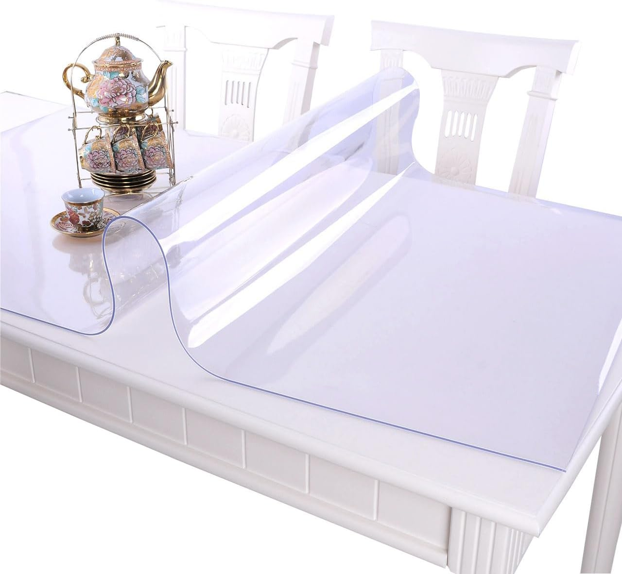 โPVC Table Protector Clear Plastic Waterproof Table Cover Pads | โTransparent Dining Table Heavy Duty Wipe Clean Mat,Tablecloth for Worktop Kitchen Restaurant Party Events (70X70Cm)