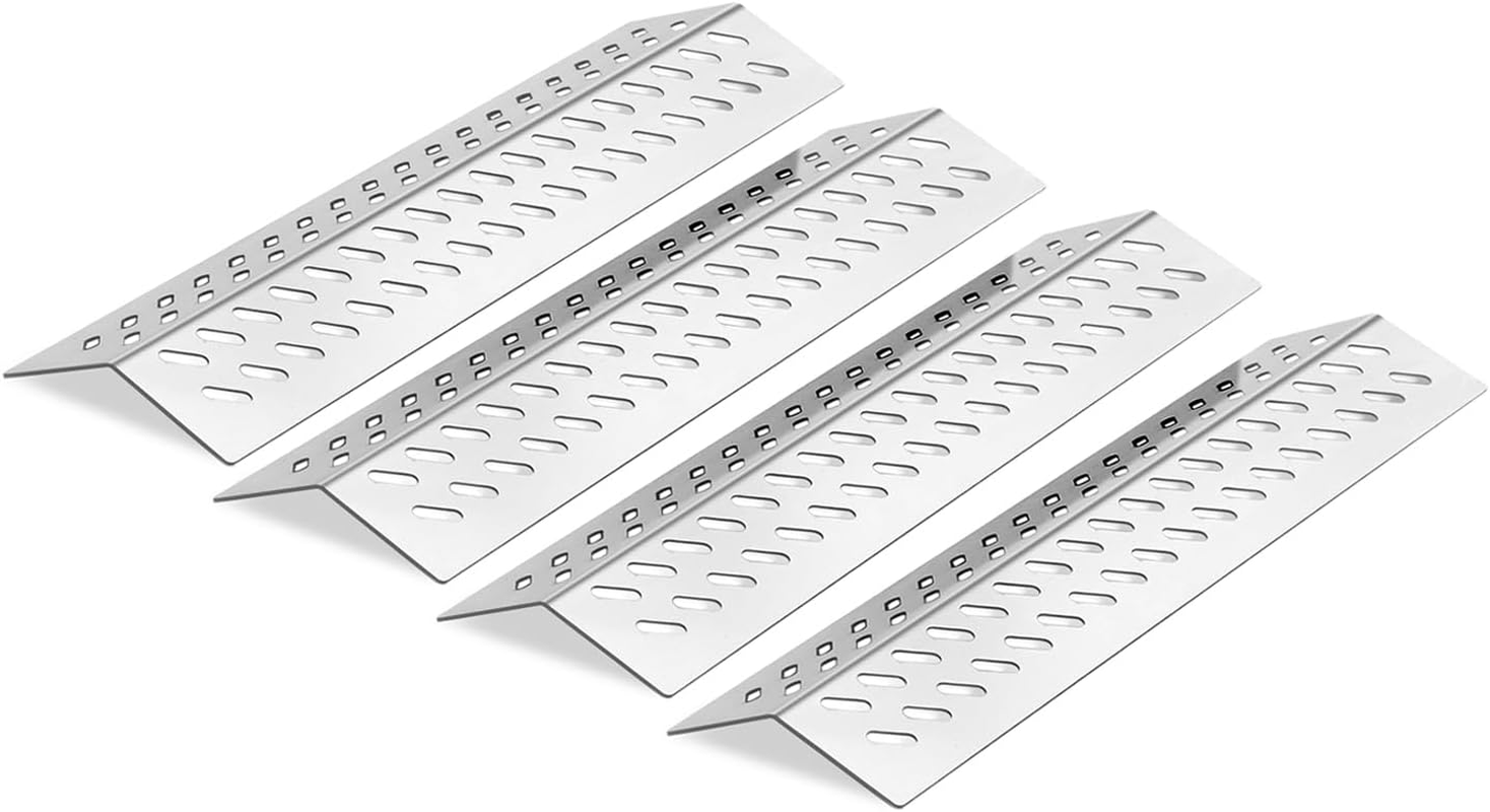 Stainless Steel Heat Plate Shield Gas Replacement for Bull BBQ Grills, Fit for Angus, Brahma, 7-Burner, 4-Burner, 5-Burner Grill Models, Grill Parts Replace for 16631, 16521, 4 Pack, 17 5/8