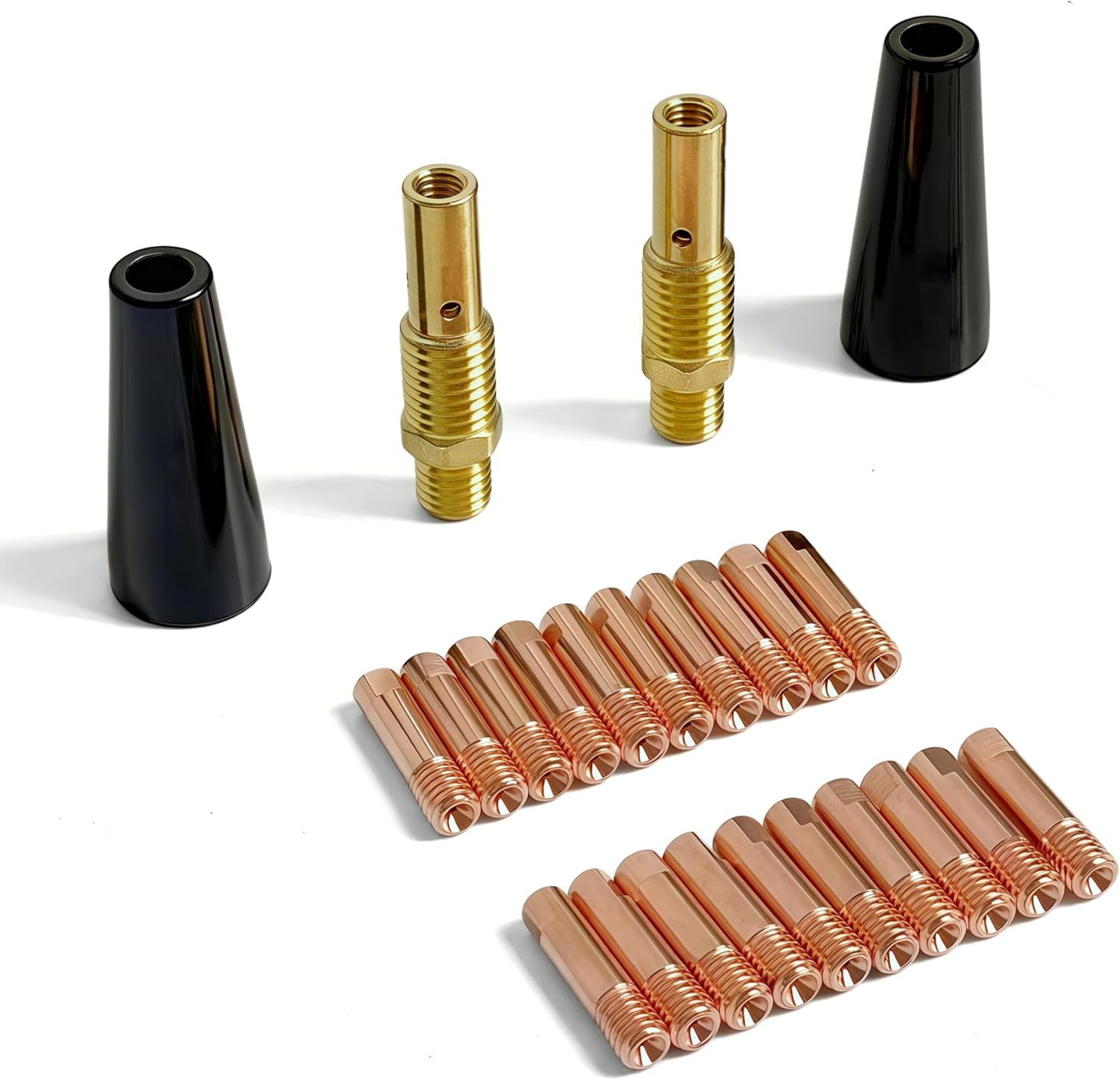 24PCS Flux Core Gasless Nozzle Welding Kit Flux Core Gasless Nozzle Contact Tips