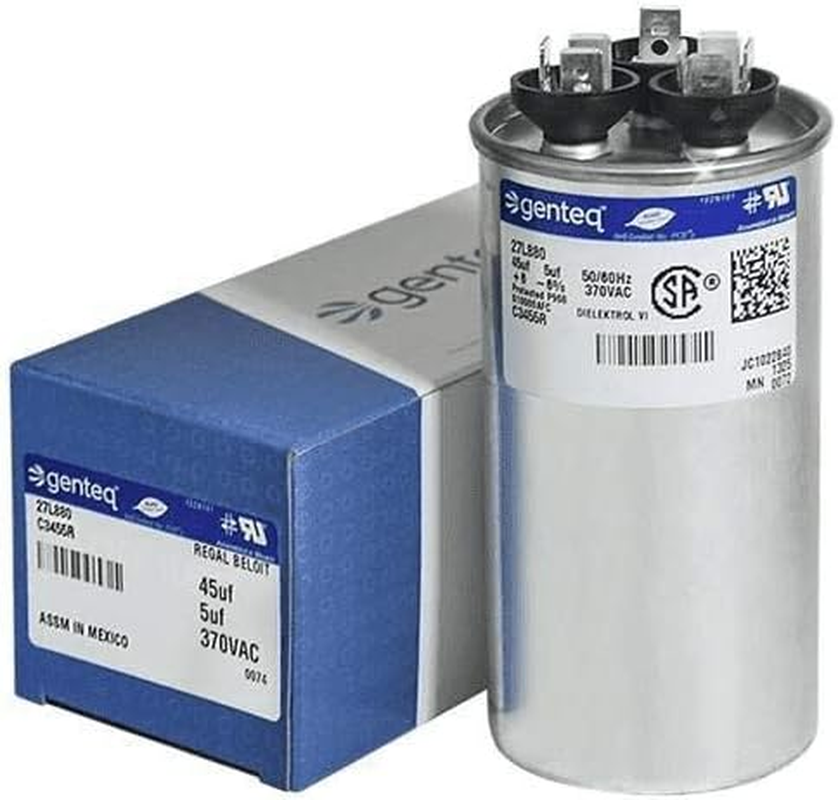 Genteq C3455R GE round Capacitor 45 5 Uf MFD, 97F9895, Z97F995, 97F9895BZ3, 27L880, 370V