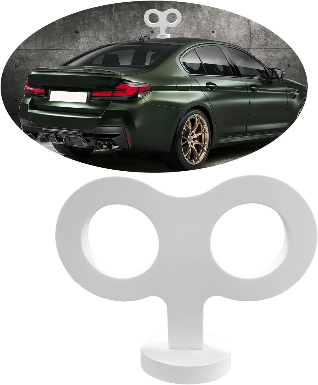 Car Wind up Key Sticker, 3D Cute Clockwork Wind up Key for Car Back and Roof Dec