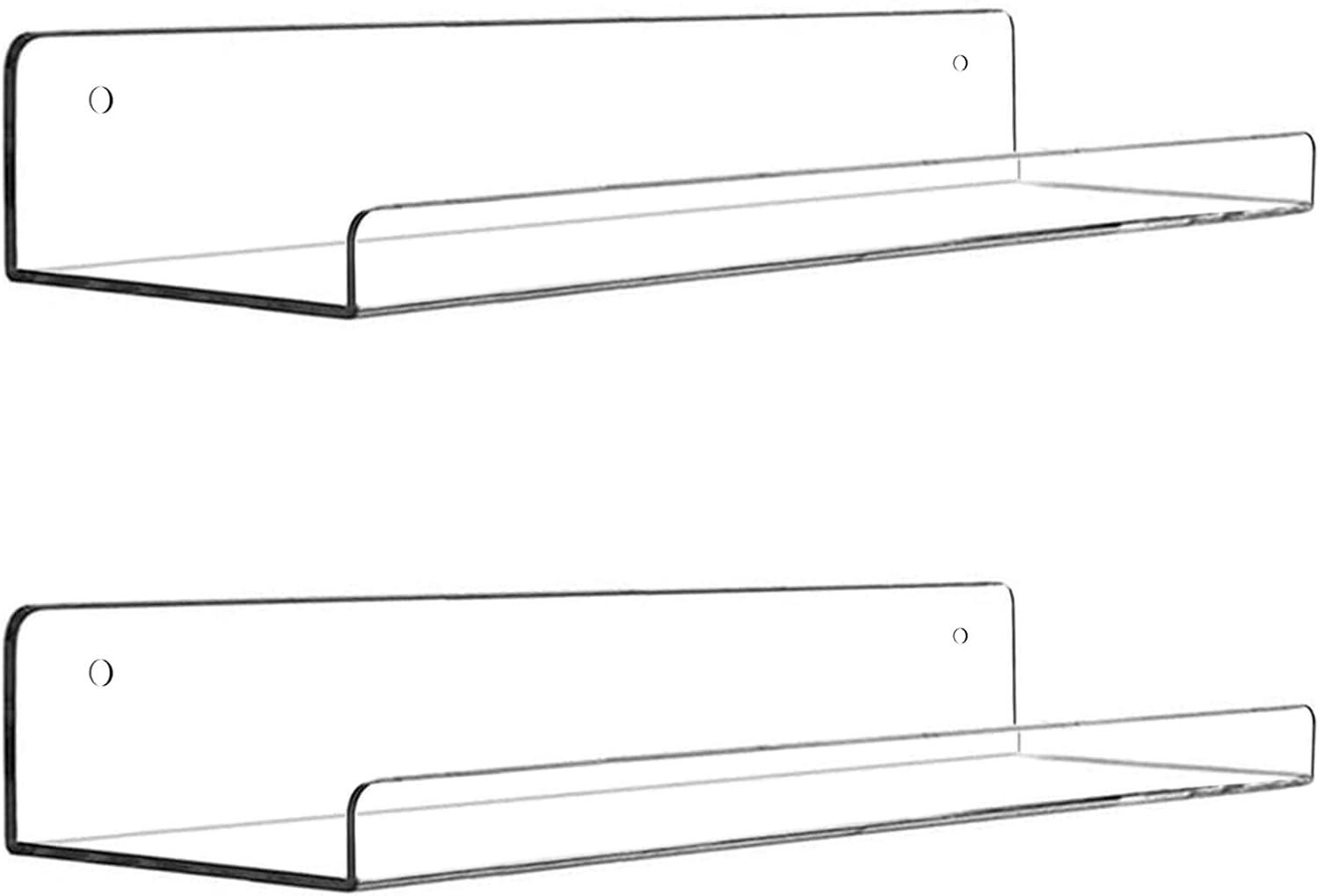 Estante Flotante De Acrílico Para Repisa De Pared Estantes Transparentes 2 Pcs