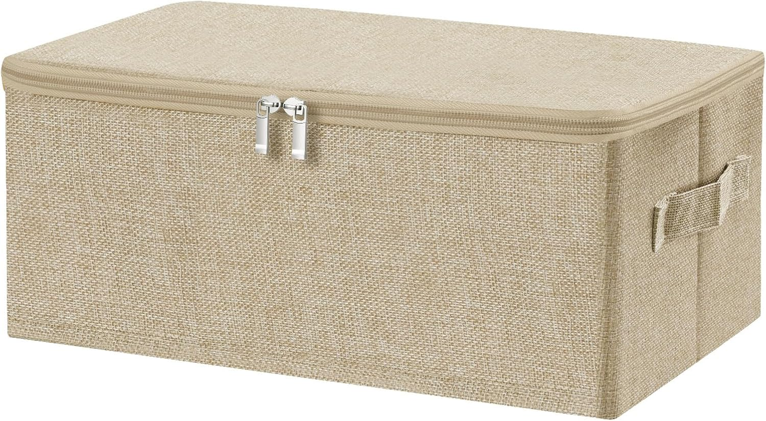 Storage Bins with Zipper Lids 13 Qt Lidded Fabric Storage Boxes Baskets Cubes...