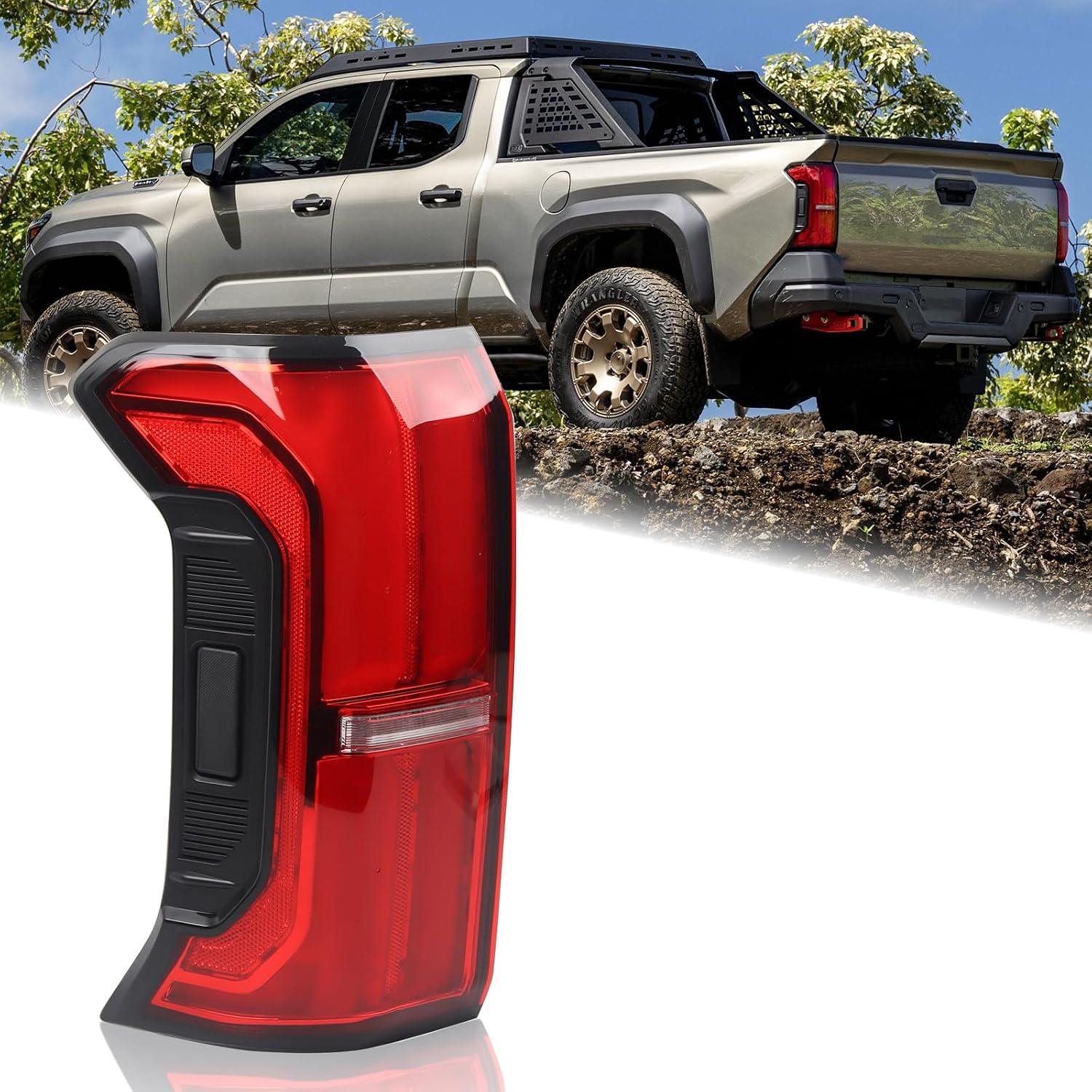 LH 81550-AK030 W/Tailgate Switch Tail Light Fit for 2024 2025 Toyota Tacoma Limited Brake Stop Lamp Left Driver Side LED Rear Lamp Assembly Door-Power Type 81550AK030