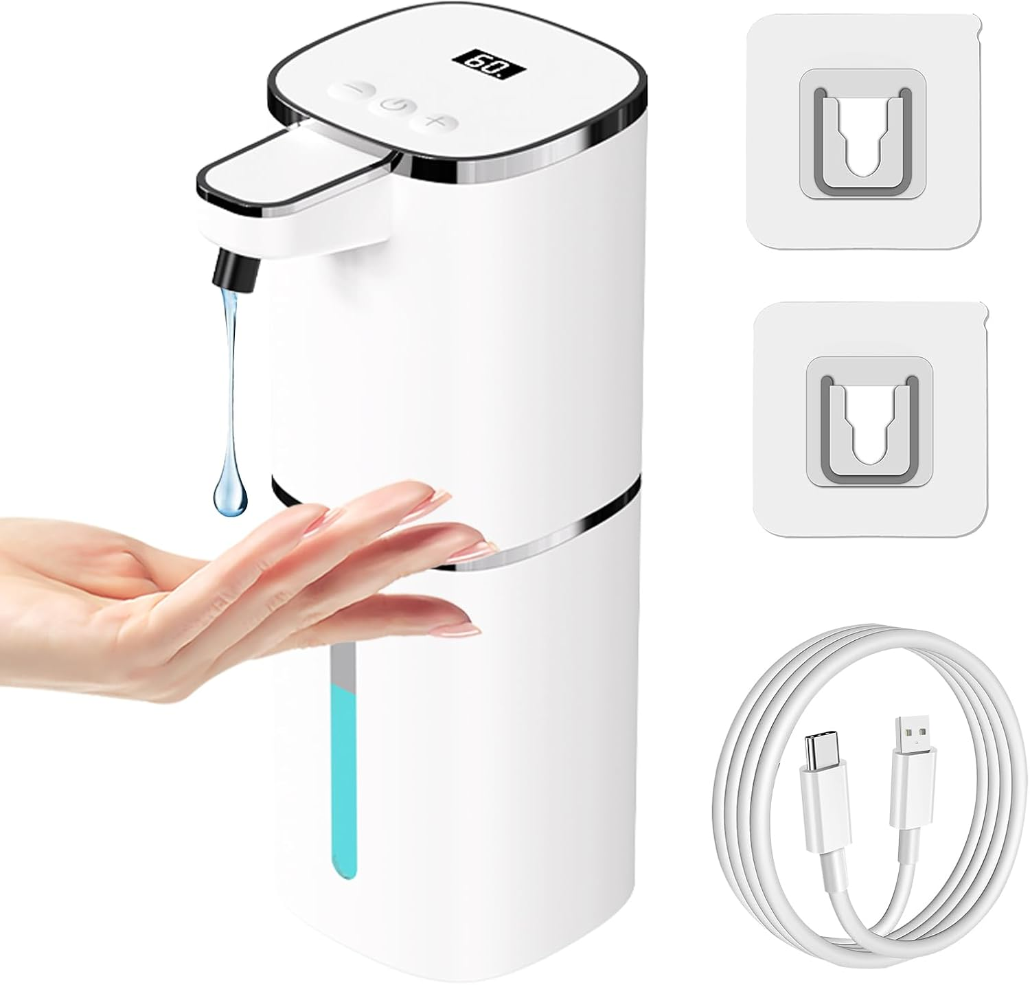 Touchless Soap Dispenser Touchless USB Rechargeable Wall Mount 13.5 oz
