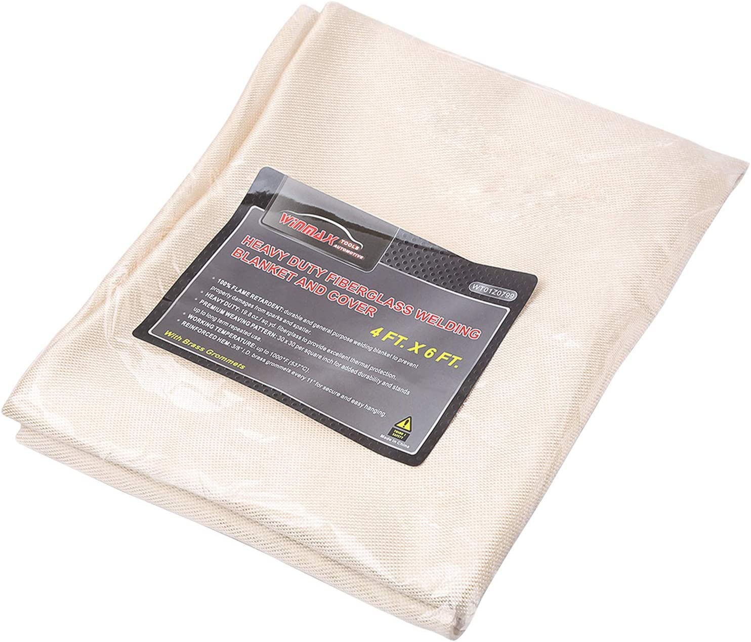 4 Feet X 6 Feet Welding Blanket Fire Flame Retardant Fiberglass Safety Shield Grommets