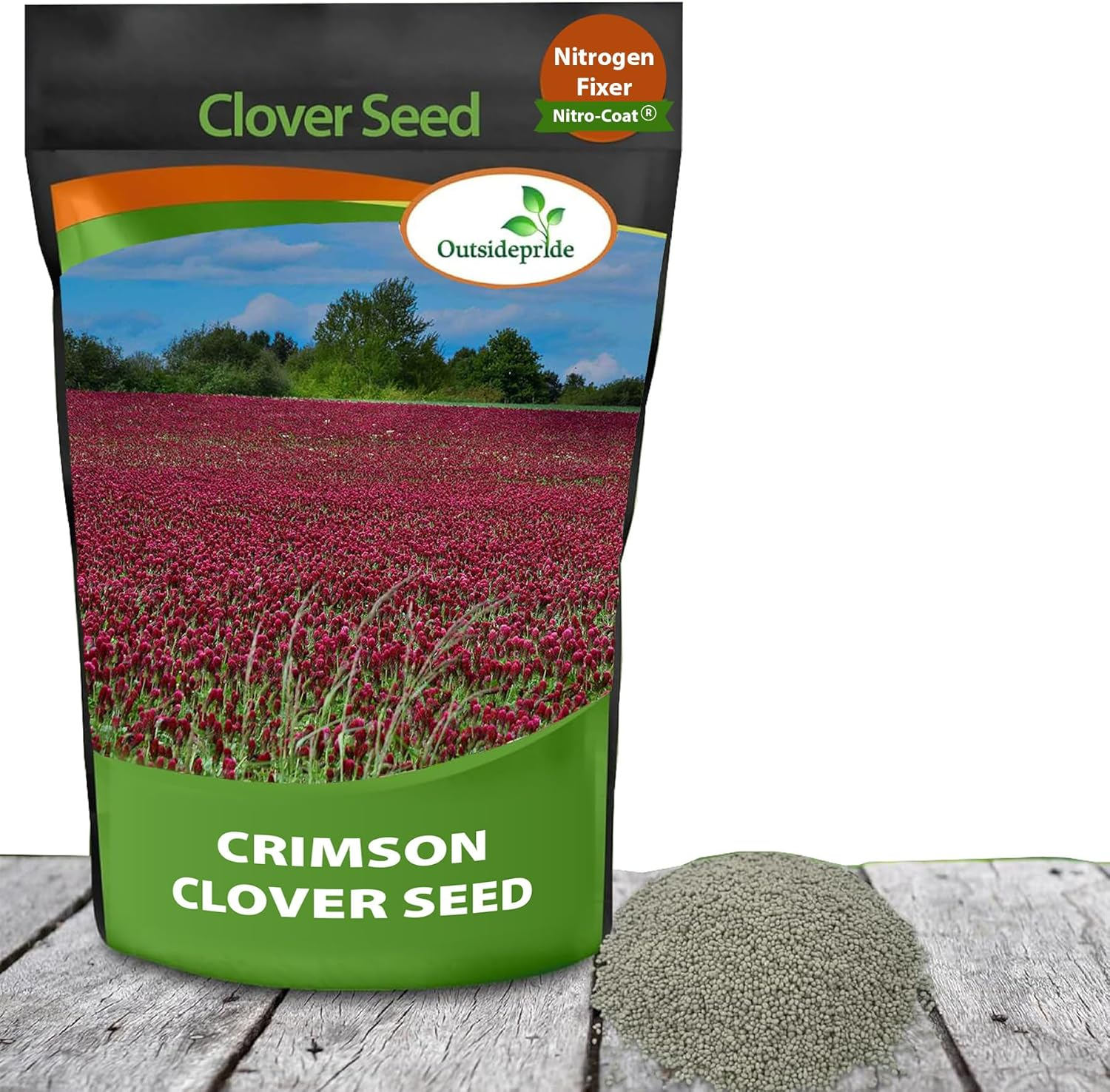 Outsidepride Crimson Clover Seeds - 10 Lbs. Annual, Nitrocoated, & Inoculated Ground Cover Seeds, Ideal Clover Seed for Lawn, Cover Crop, Pasture, Hay, Green Manure & Wildlife Forage