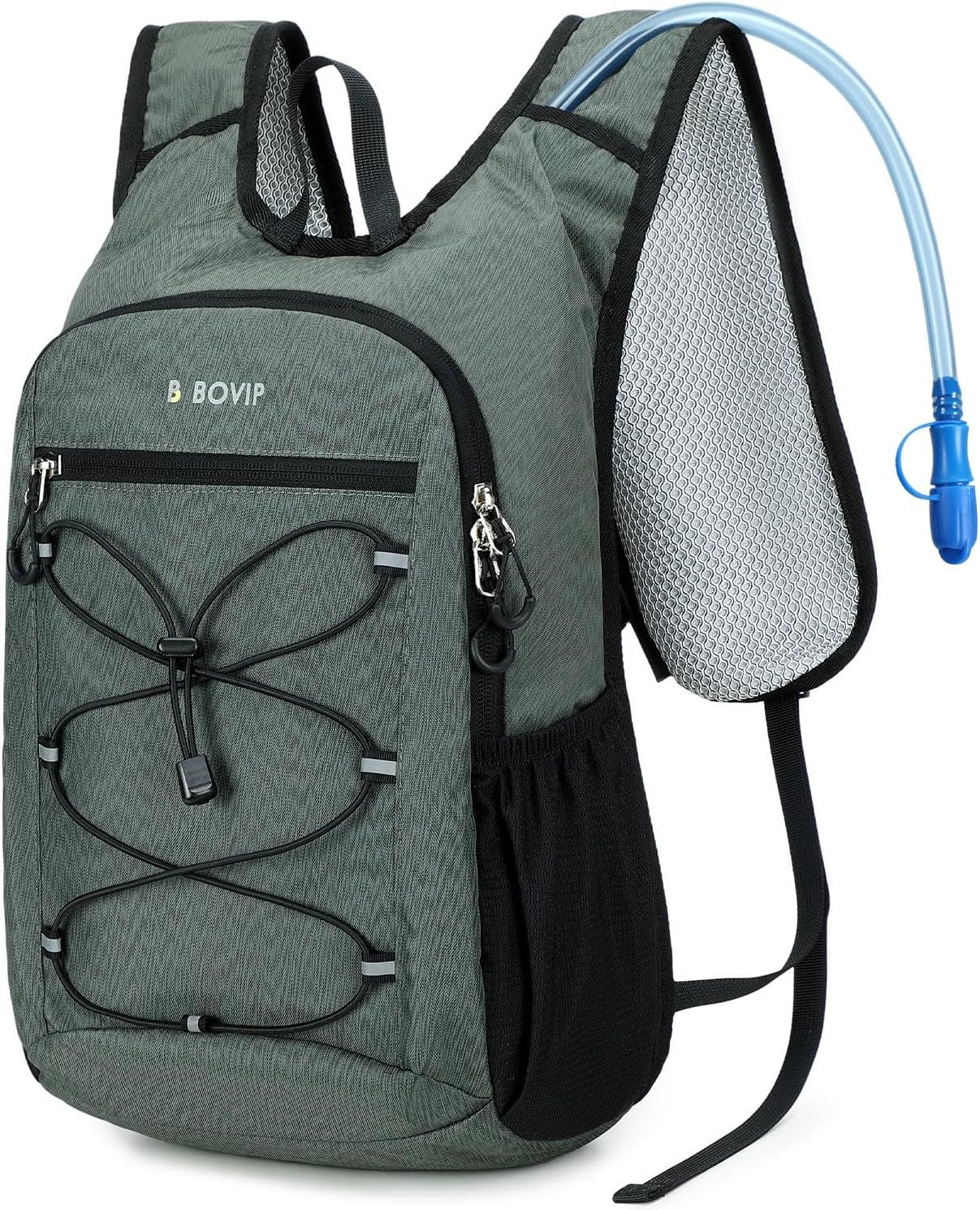 Lightweight Hydration Back,15L Multipurpose Hiking Backpack with 1.5L Water Bladder ,Hydro Water Daypack for Cycling Hiking Rave for Men Women
