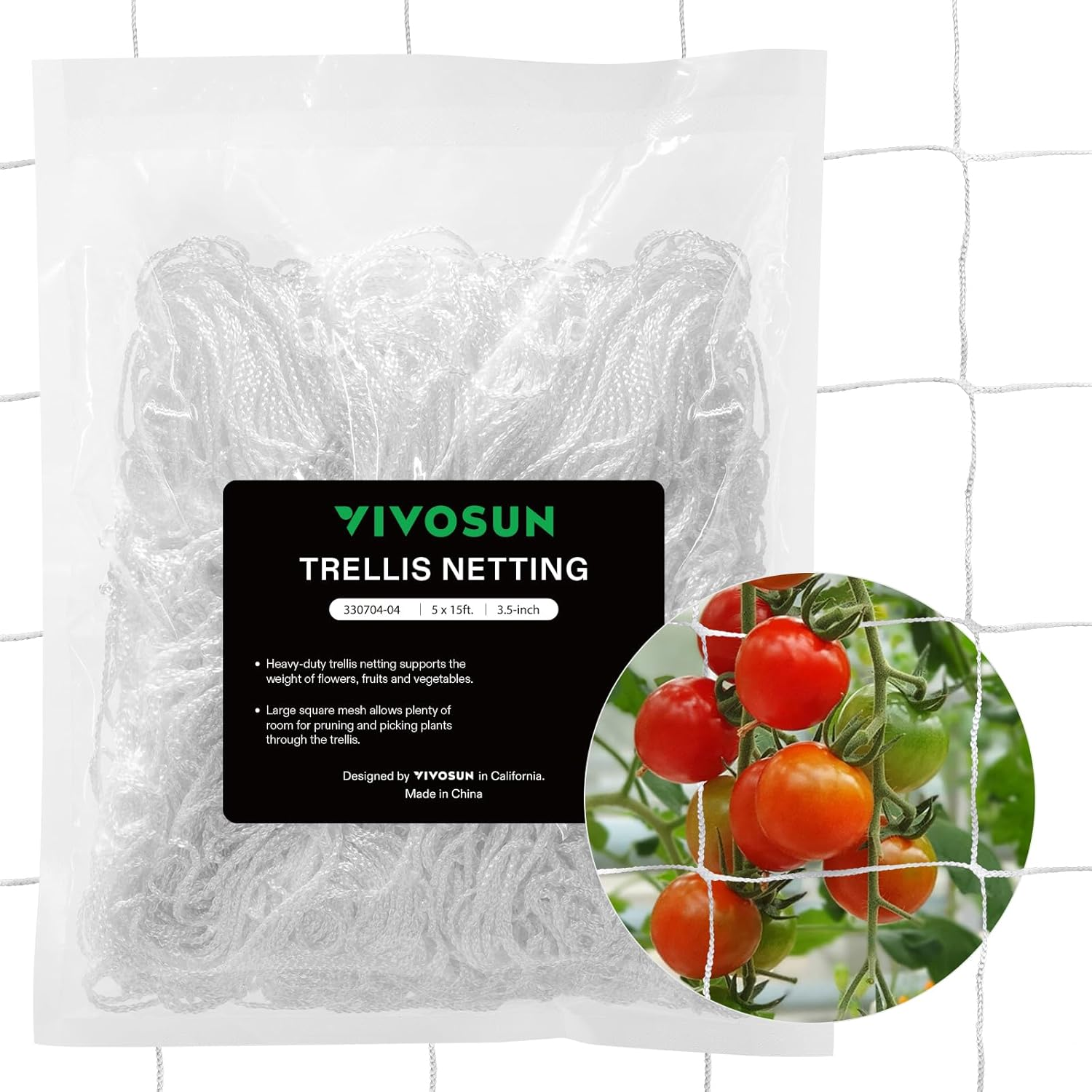 Plant Trellis Netting Garden HeavyDuty Polyester Grow Net +SquareMesh