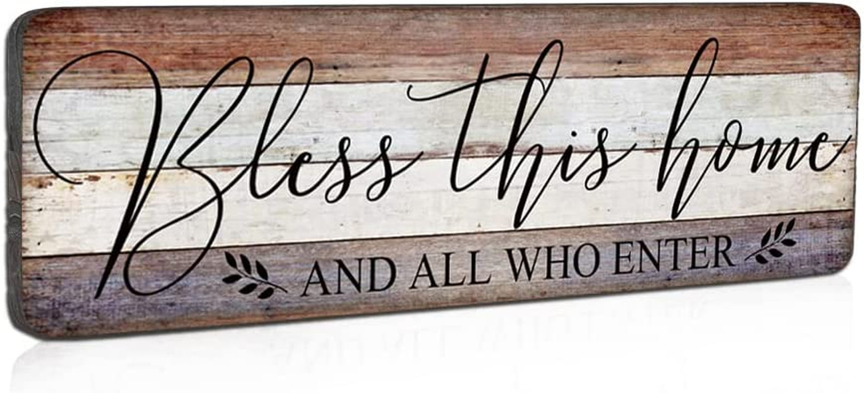 Farmhouse Family Wall Decor Rustic Wood Hanging Wall Art - Bless This Home and All Who Enter - Family Signs for Home Decor Inspirational Quotes for Hallway, Kitchen, Living Room 16