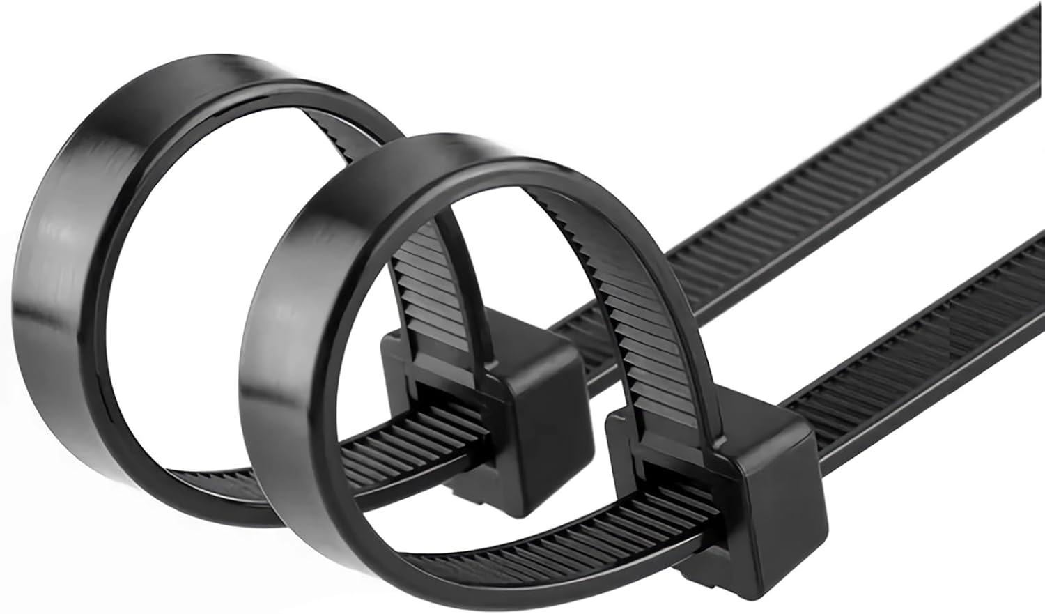 Heavy Duty 20 Inch Zip Ties, 50 Pack - Extra Long Black Cable Ties for Outdoor Use, 200 LB Tensile Strength, Durable Plastic Wire Ties