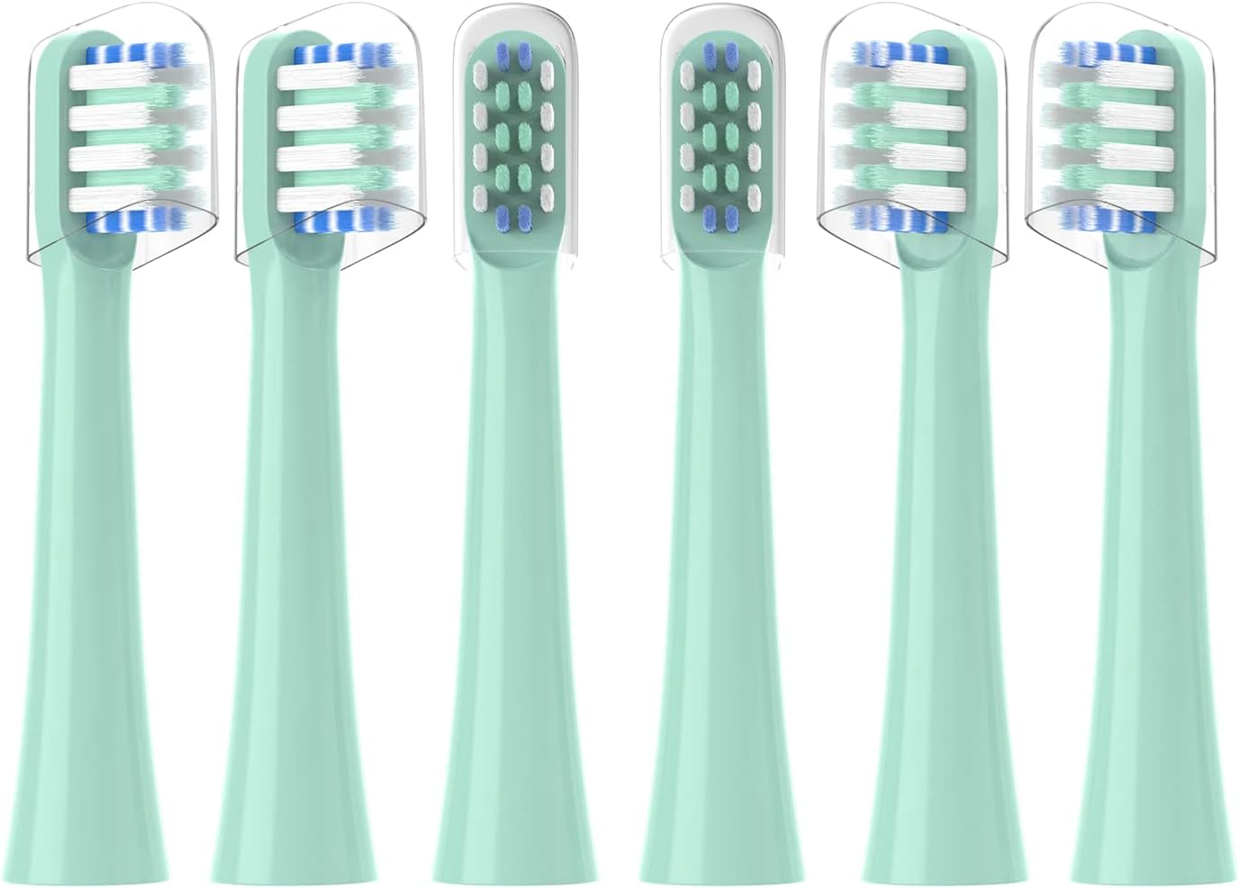 Replacement Toothbrush Heads Compatible with Colgate Hum Connected Smart Battery Toothbrush Refill Head, Green, 6 Pack