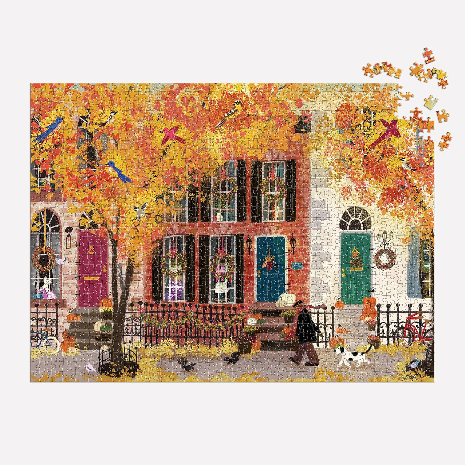 Autumn in The Neighborhood 1000 Piece Puzzle - Picture 6 of 14