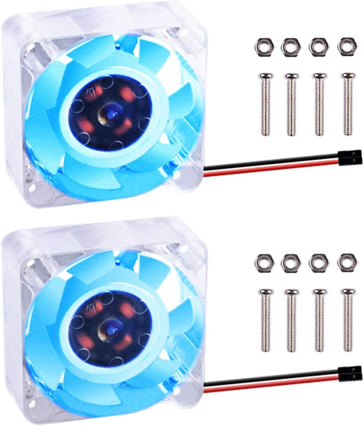 2Pcs Quiet Fan for Raspberry Pi 4, 40x40x10mm DC 5V 3.3V Brushless CPU Cooling Fan Cooler