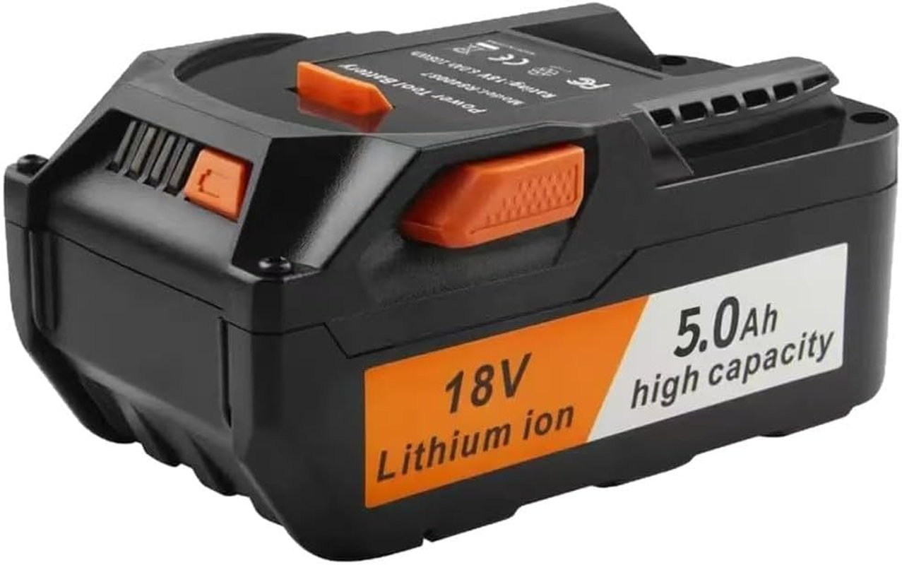 18V 5.0Ah Battery Replacement for AEG 18V Battery for Ridgid 18V Pro L1860R B1850R L1840R R840083 R840085 R840087 Lithium-Ion
