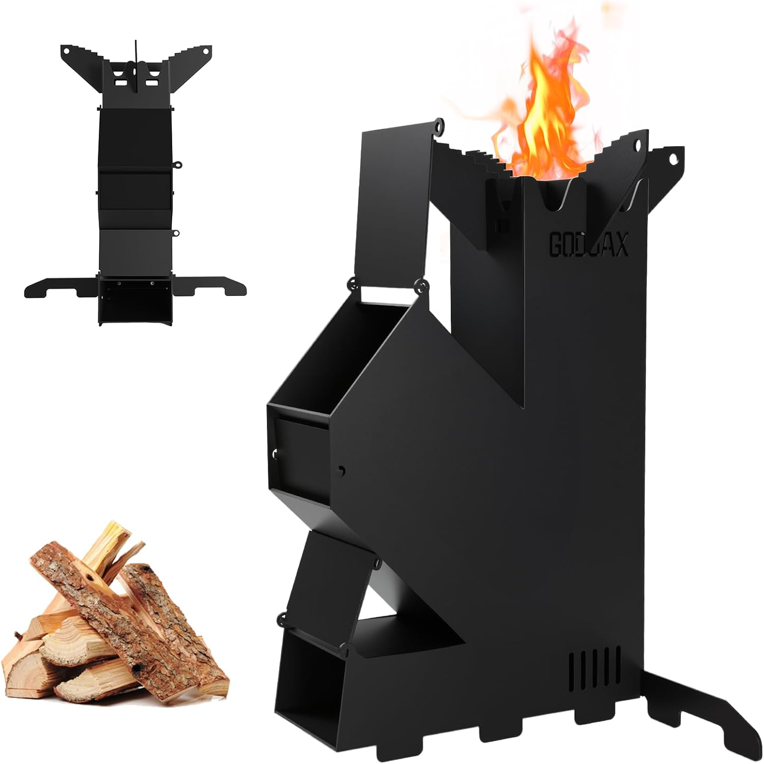 Rocket Stove for Cooking Portable Wood Burning Wood Fire Camping