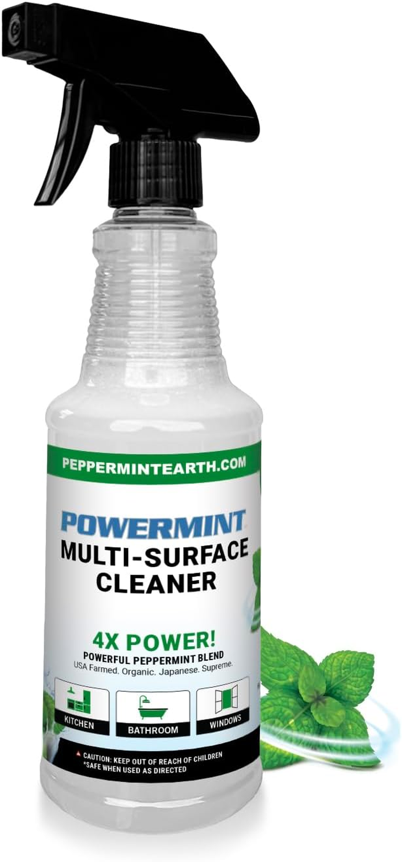Multi-Surface Cleaner, Natural Peppermint Scent, Non-Toxic Spray for Home, Kitchen, Bathroom, 16 Oz