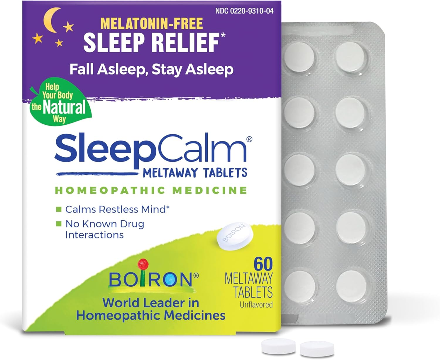 Boiron Sleepcalm Sleep Aid for Deep, Relaxing, Restful Nighttime Sleep - Melatonin-Free and Non Habit-Forming - 60 Count