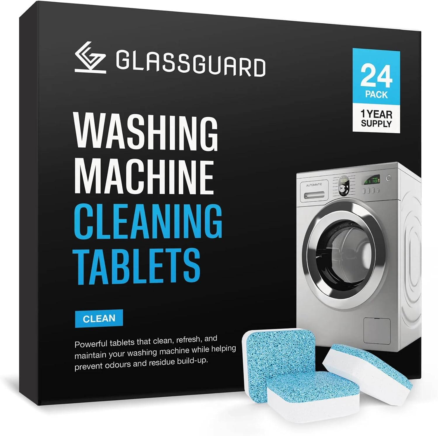 Washing Machine Cleaning Tablets – Deep-Clean Drum & Seal Cleaner, Removes Odour, Limescale & Detergent Residue — Safe for HE & Standard Washers, Fresh Laundry Every Time