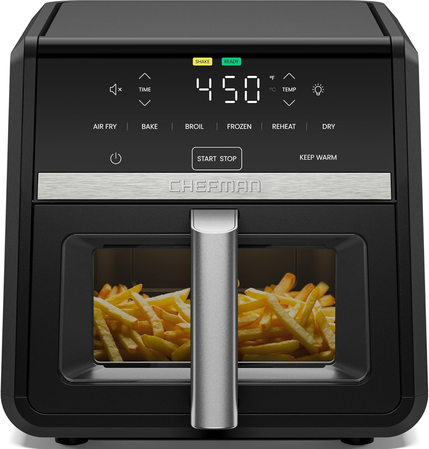 Air Fryer 9 Qt | Turbofry 7-In-1 High-Powered 450°F Cooking for Crispier and Even Results | XL Basket with Viewing Window | Air Fry, Bake, Broil, Reheat, Dehydrate, Defrost, Keep Warm