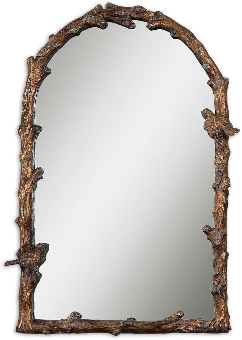 Paza Gold Songbirds Arch Wall Mirror - 26
