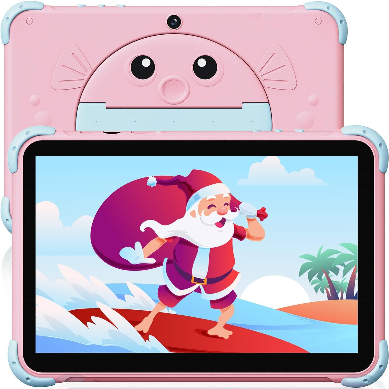 Tableta infantil de 10 pulgadas, Android, con funda y cámara dual.