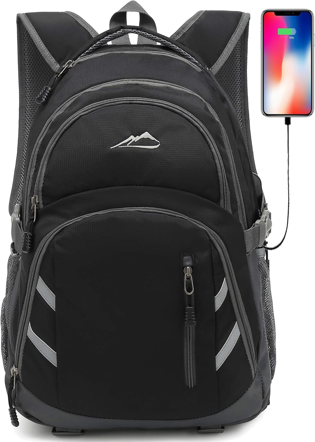 Mochila para laptop de hasta 15.6 pulgadas antirrobo puerto USB en color negro