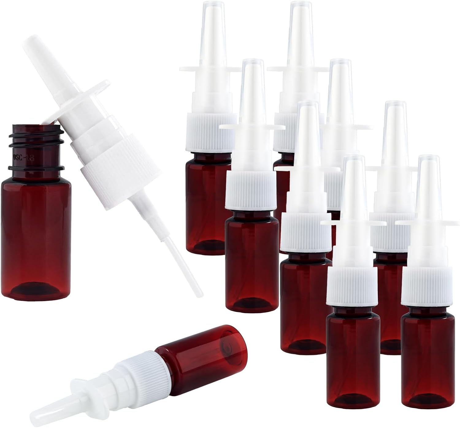 10Pcs Nasal Spray Bottles, 10ml Fine Mist Nasal Atomizer, Reusable Empty Sprayer
