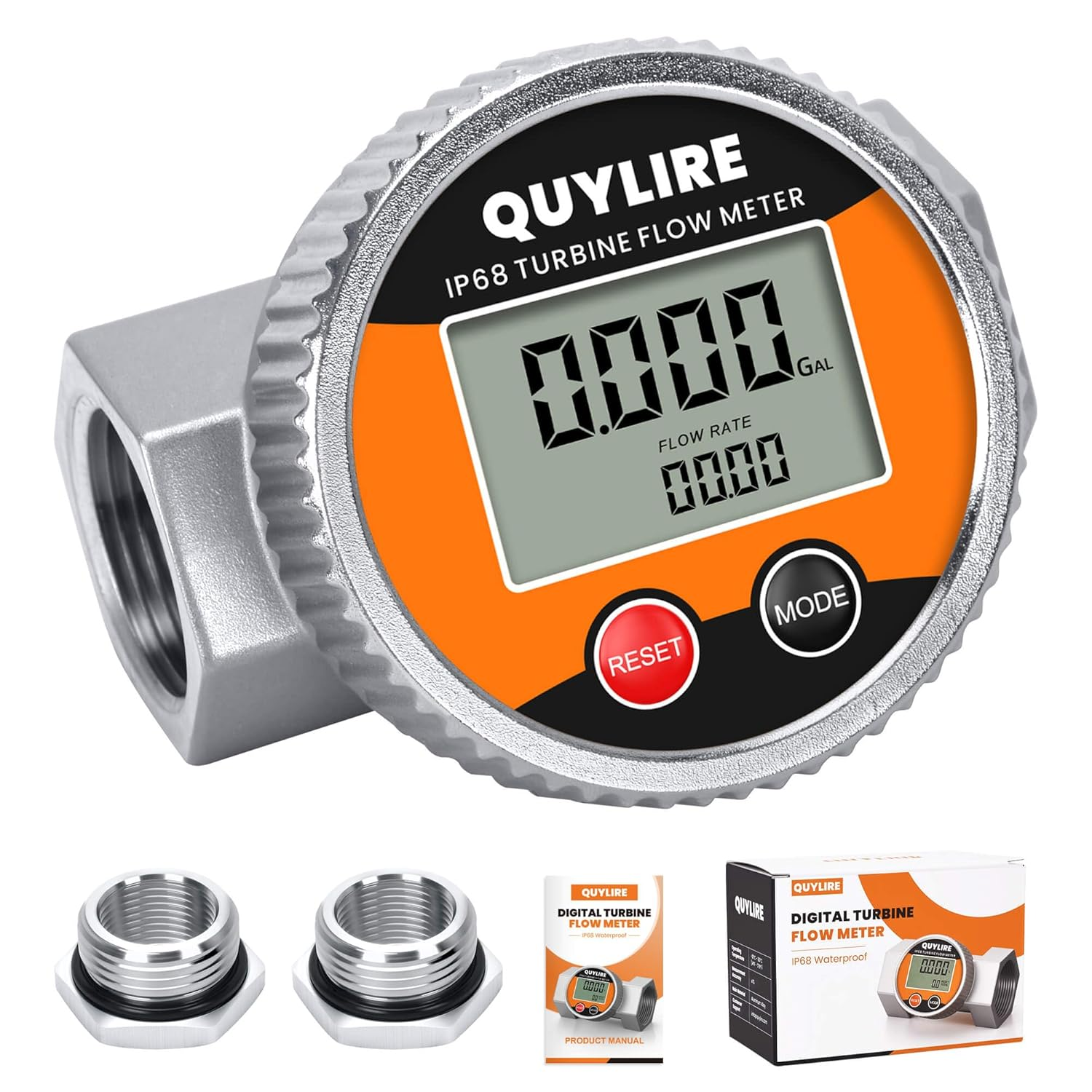 Waterproof 1 Inch Fuel Flow Meter with 3/4