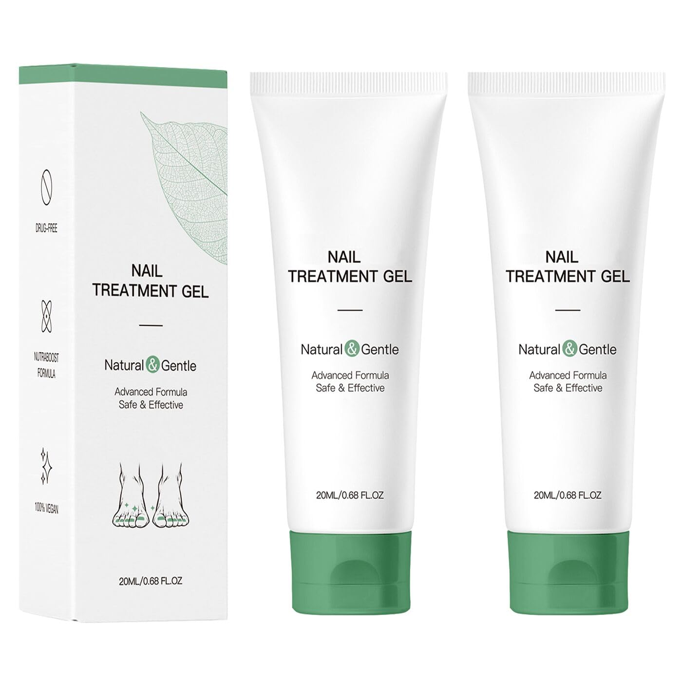 Nail Treatment Gel - 2 PCS Nail Growth Repair Cream for Fingernails and Toenails, Fix & Renew Damage Fungal Nail, Broken, Cracked & Discolored Nails