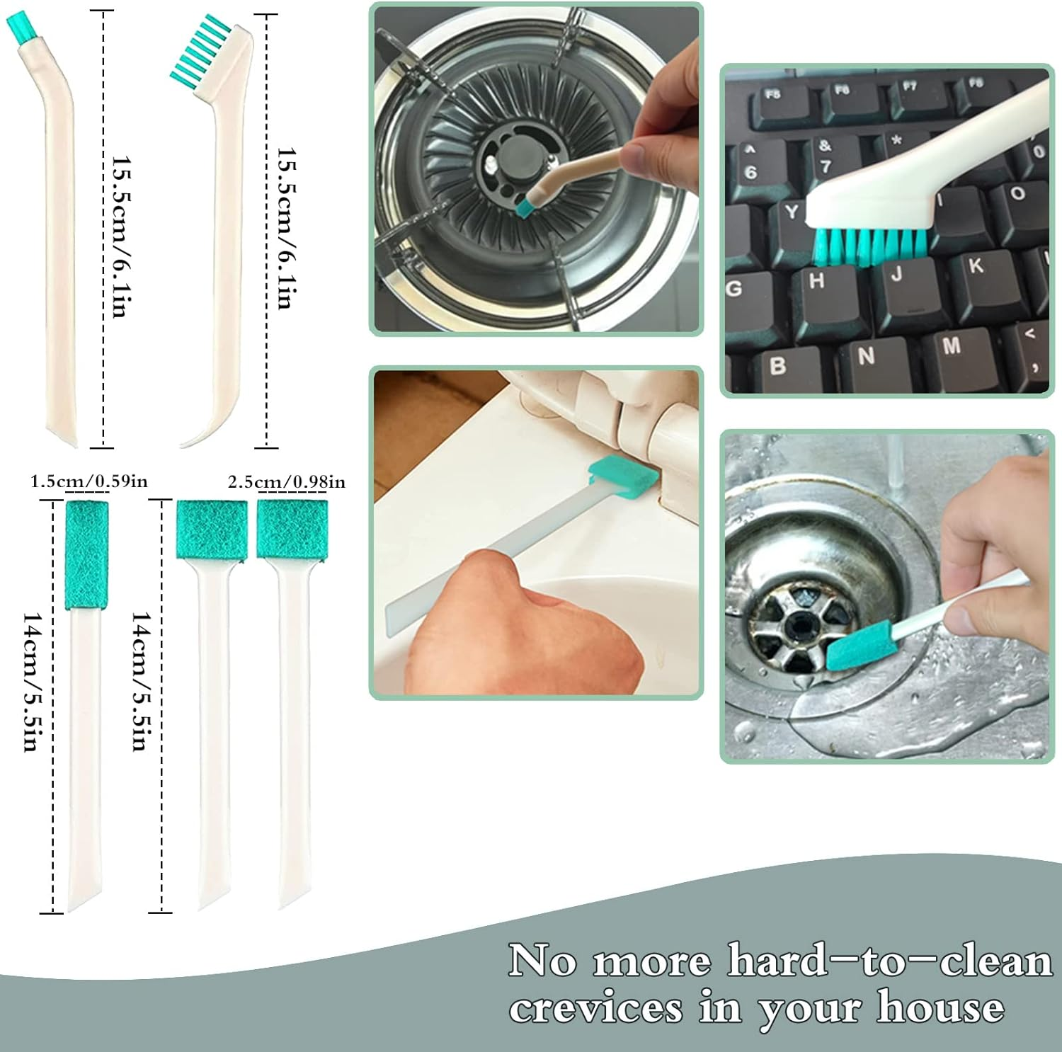 18 Pcs Small Household Cleaning Brushes by ELEMGULY,Deep Detail Crevice Brush... - Picture 4 of 13