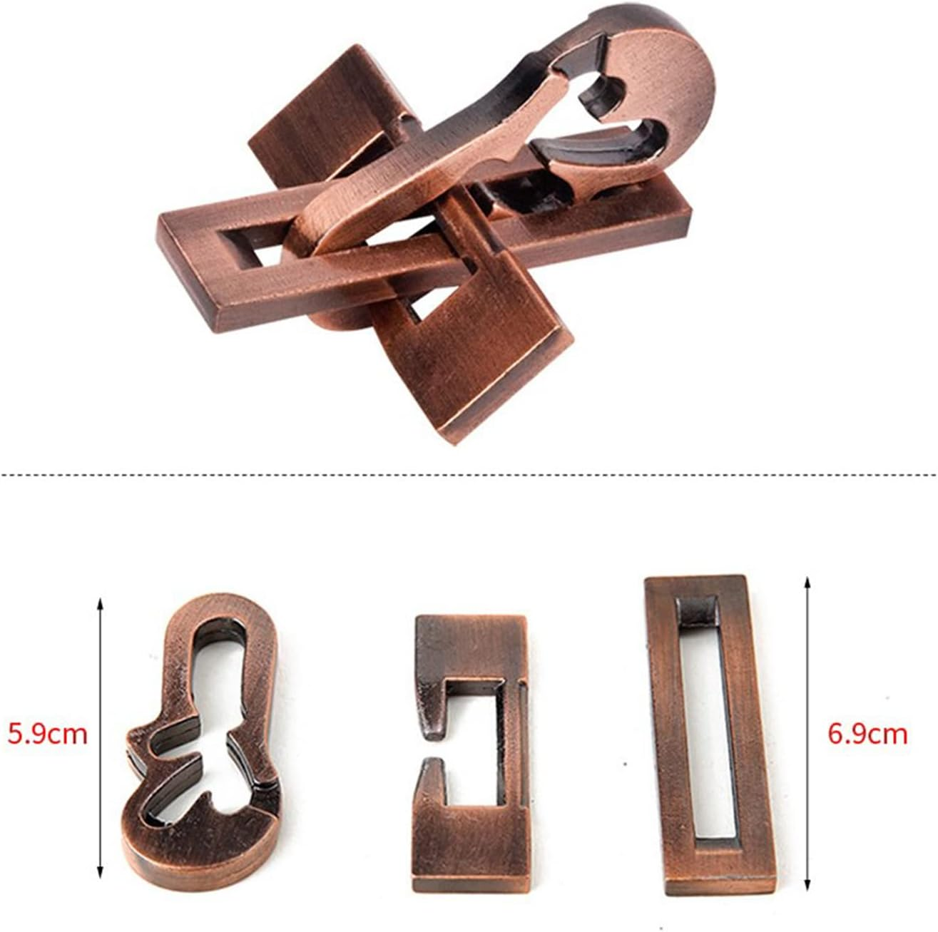 FantasyDay 15 Pcs Brain Teaser Puzzle,Metal Puzzle, Unlock Interlock IQ Test ... - Picture 7 of 11