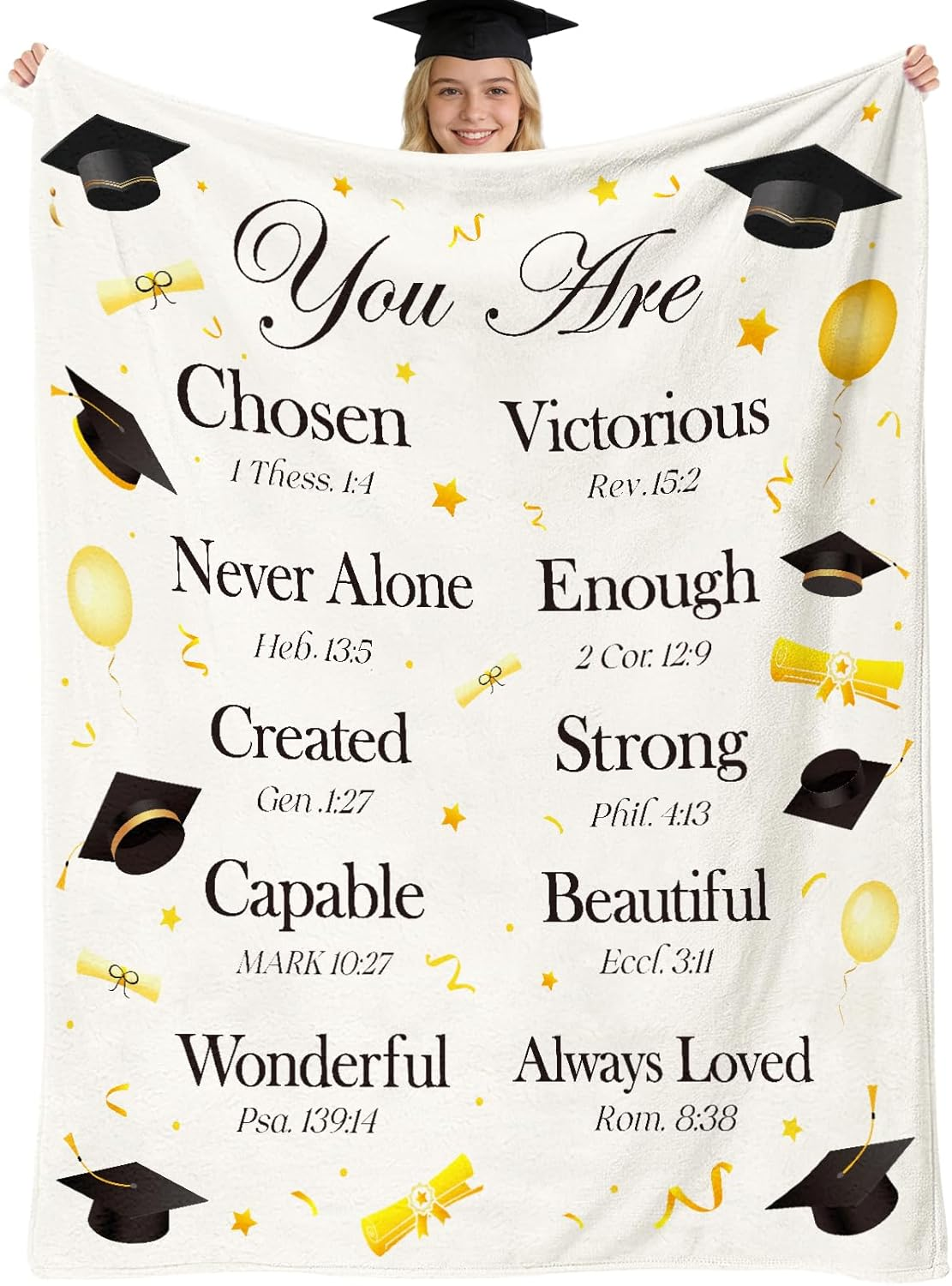 Graduation Gifts Throw Blanket, Soft Fuzzy Graduation Flannel Plush Blanket for Him Her High School College Masters Degree Class of 2026 Graduate Gift Ideas 50