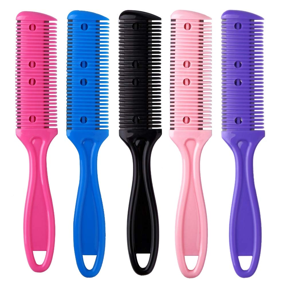 5 tijeras profesionales de corte y afeitado de doble cara para el cabello