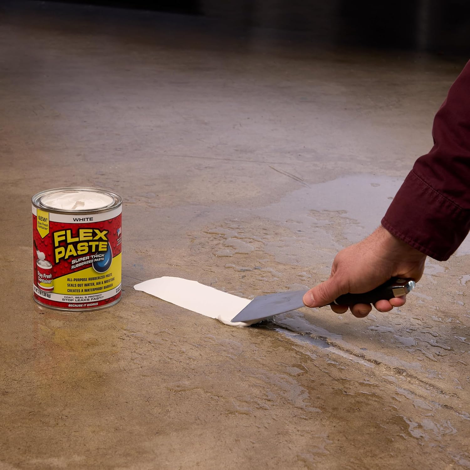Flex Paste Super Thick Waterproof Rubberized Paste 1.36 Kg, White - Picture 7 of 14