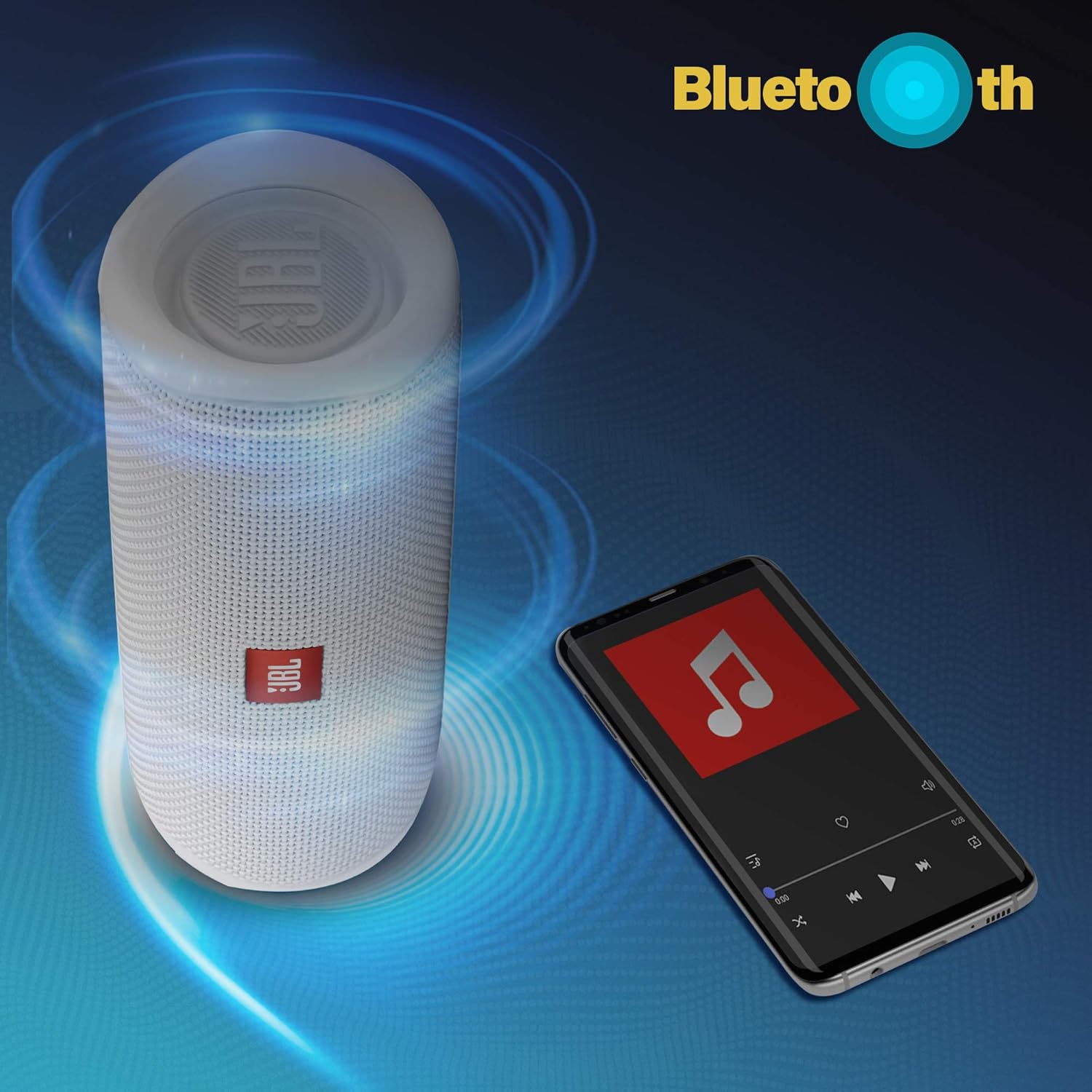 JBL Flip 5 Portable Waterproof Bluetooth Speaker, White - Picture 8 of 12