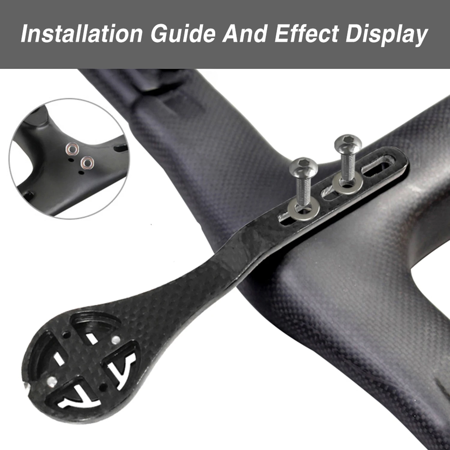 Bike Computer Mount Handle Carbon Fiber Integrated Bent Lightweight for GARMIN Cat Eye Bryton Series Bicycle Computer bracket