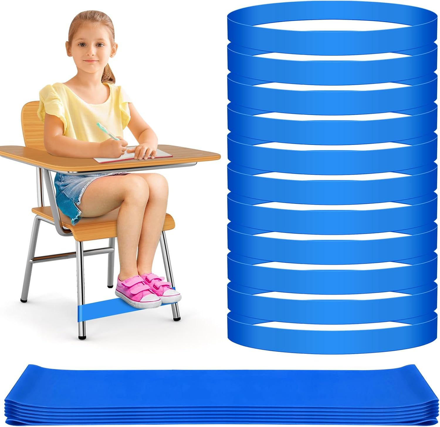 6 Pack Chair Bands for Kids with Fidgety Feet, ADHD Tools for Kids, ROOKEA Se... - Picture 11 of 28