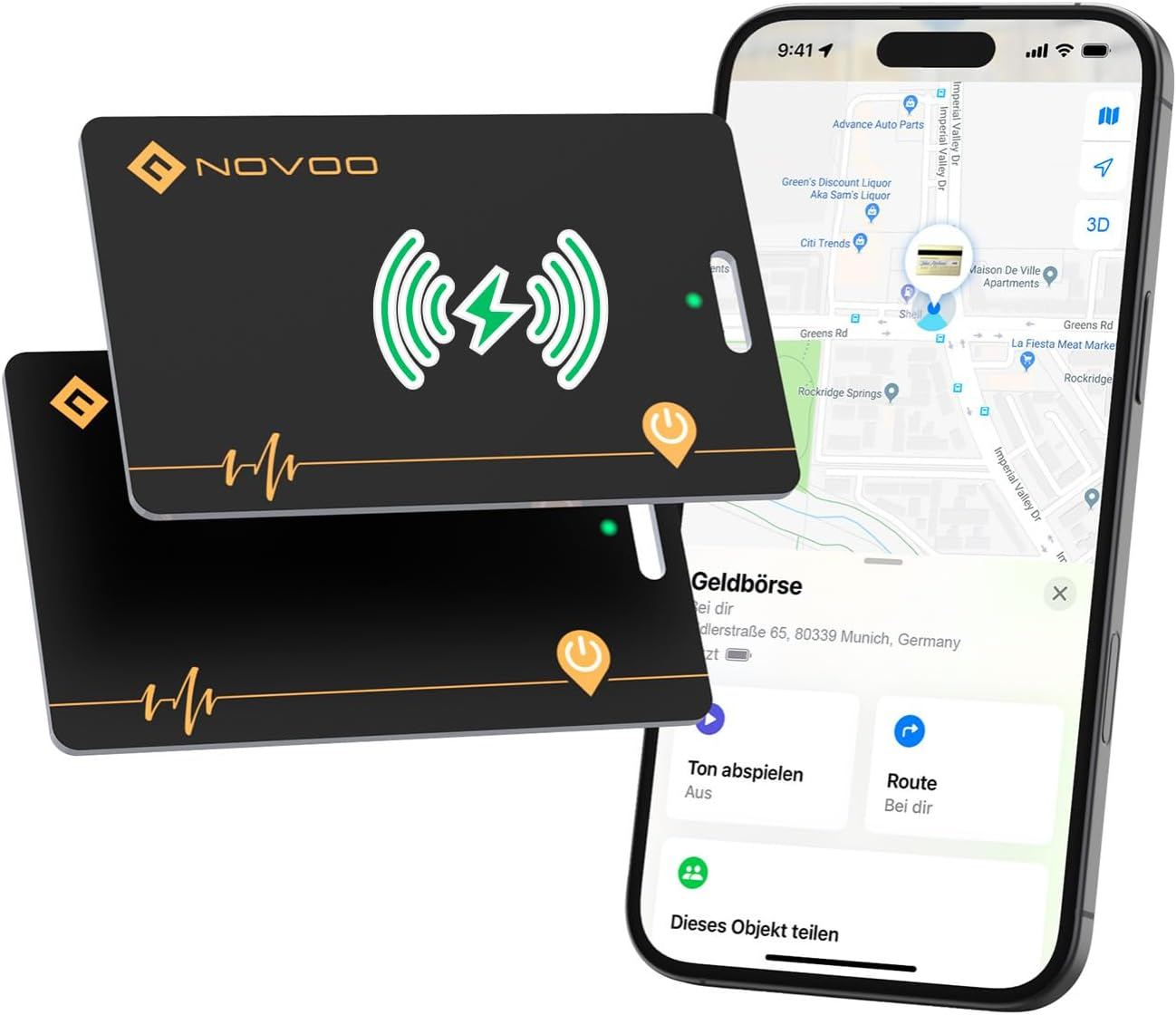 Wiederaufladbare Tracker Karte 2 Stk IP68 für Geldbörse Koffer und Gepäck