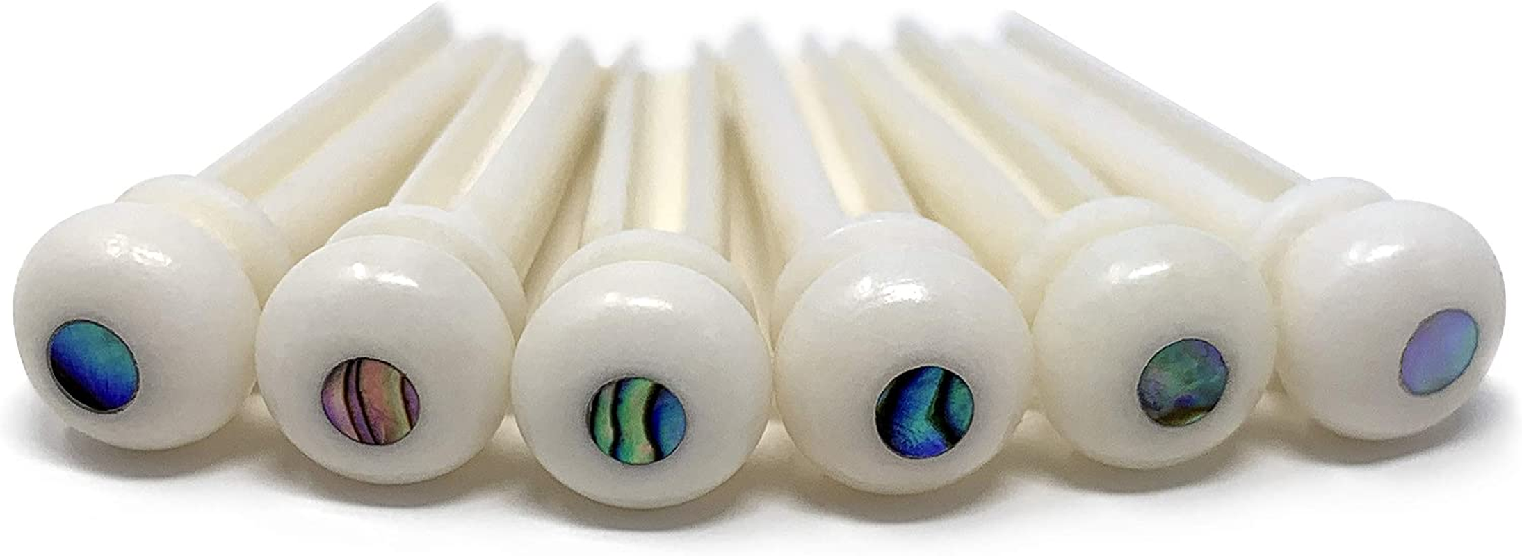Slotted Pure Bone Bridge Pins with Abalone Dot Inlay for 6 & 12 String Acoustic Guitar