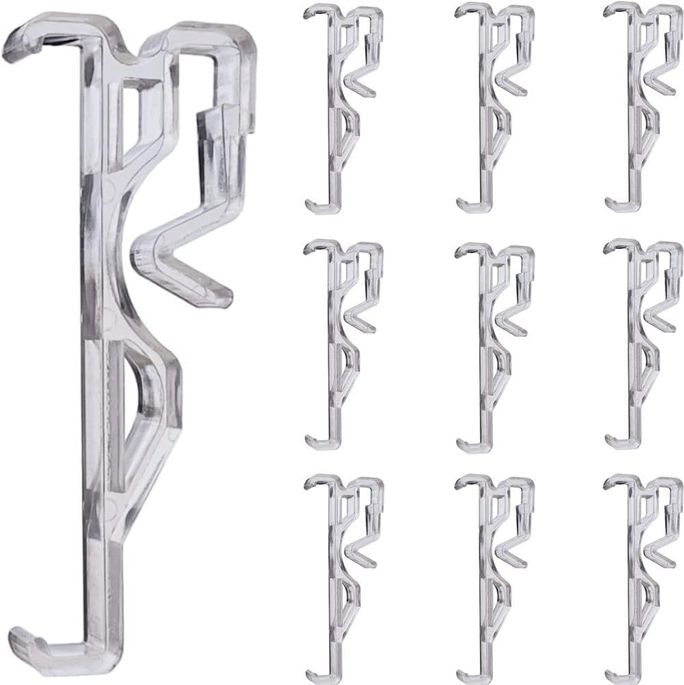 10 Pzs Clips Plasticos Transparentes Ocultos Soporte Valance Persianas Horizontal