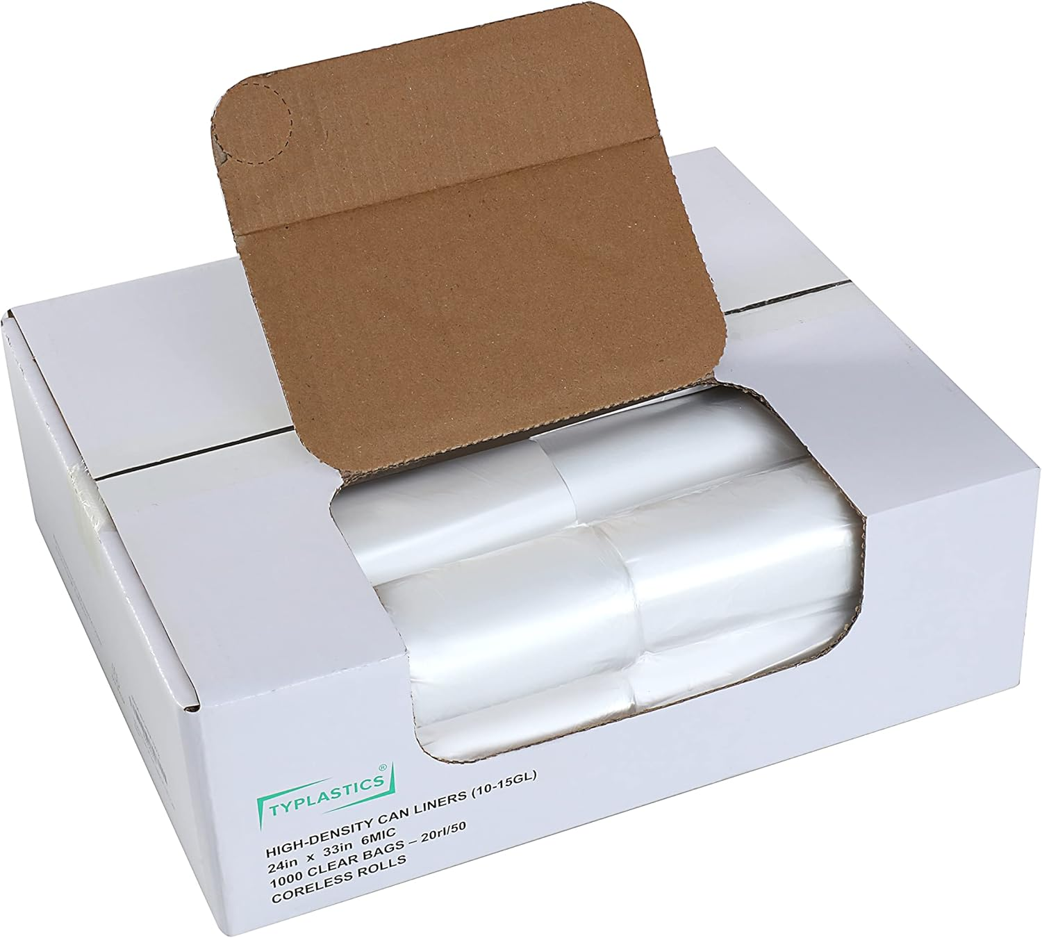Trash Can Liners - Wholesale 1000 Count High Density Garbage Bags on Perforat...